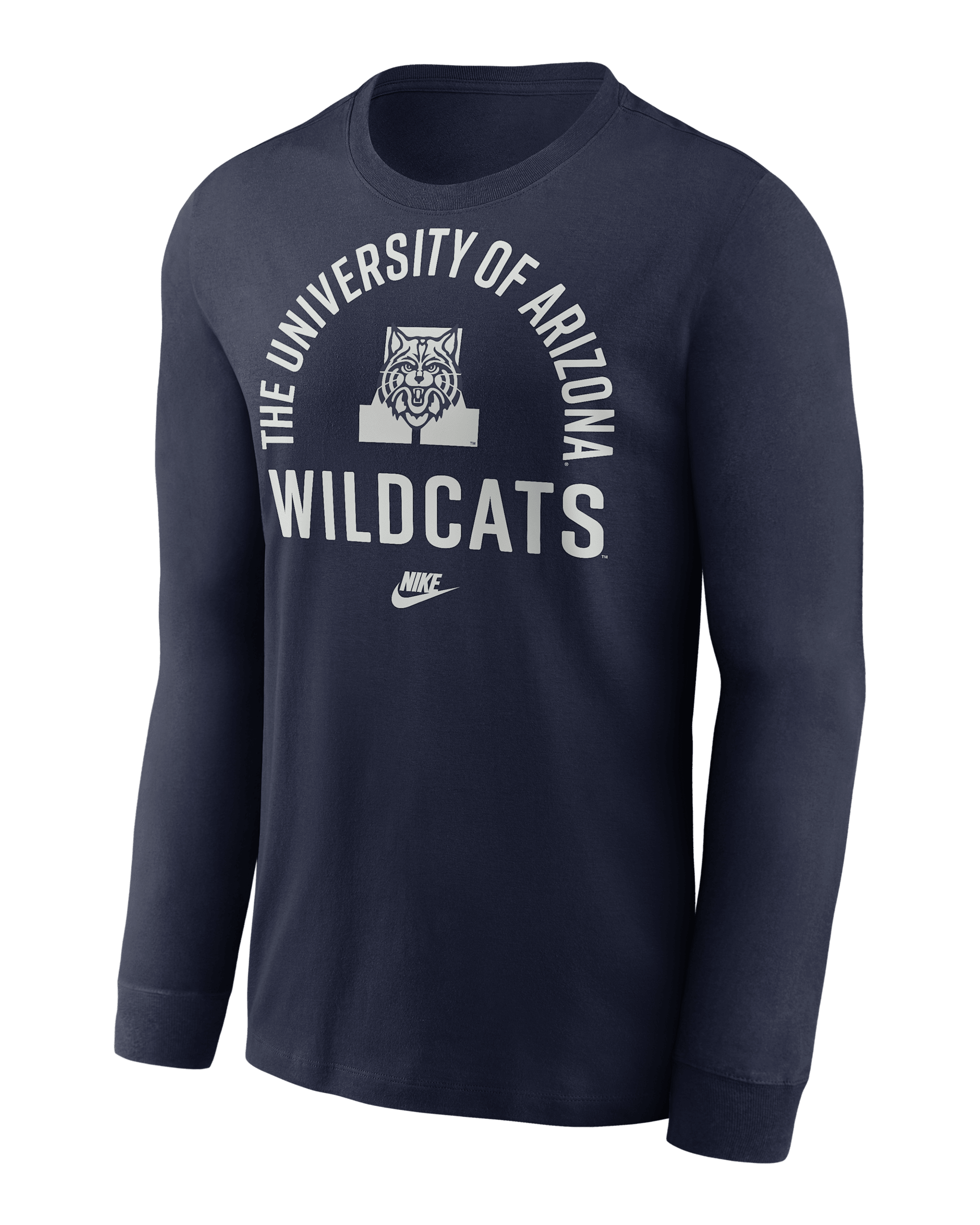 Arizona Legacy Arched Logo Men's Nike College Long-Sleeve T-Shirt - Navy