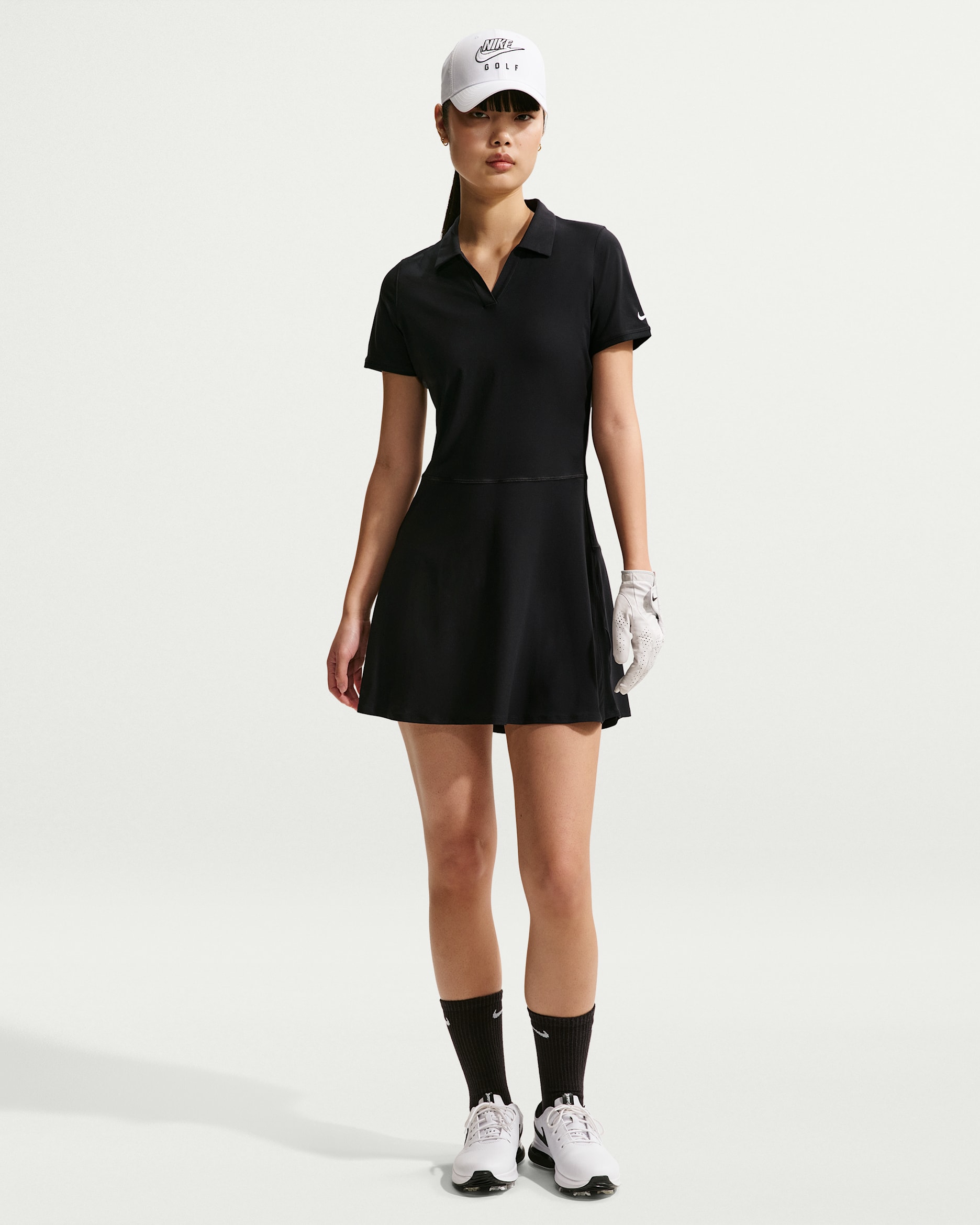 Nike Victory Women's Dri-FIT Golf Polo Dress - Black/White