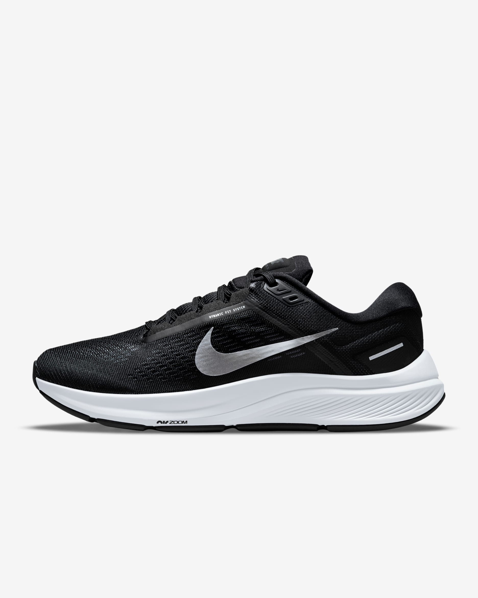 Nike Structure 24 Tenis de correr en pavimento para hombre - Negro/Sombrío apagado/Platino puro/Plata metalizado