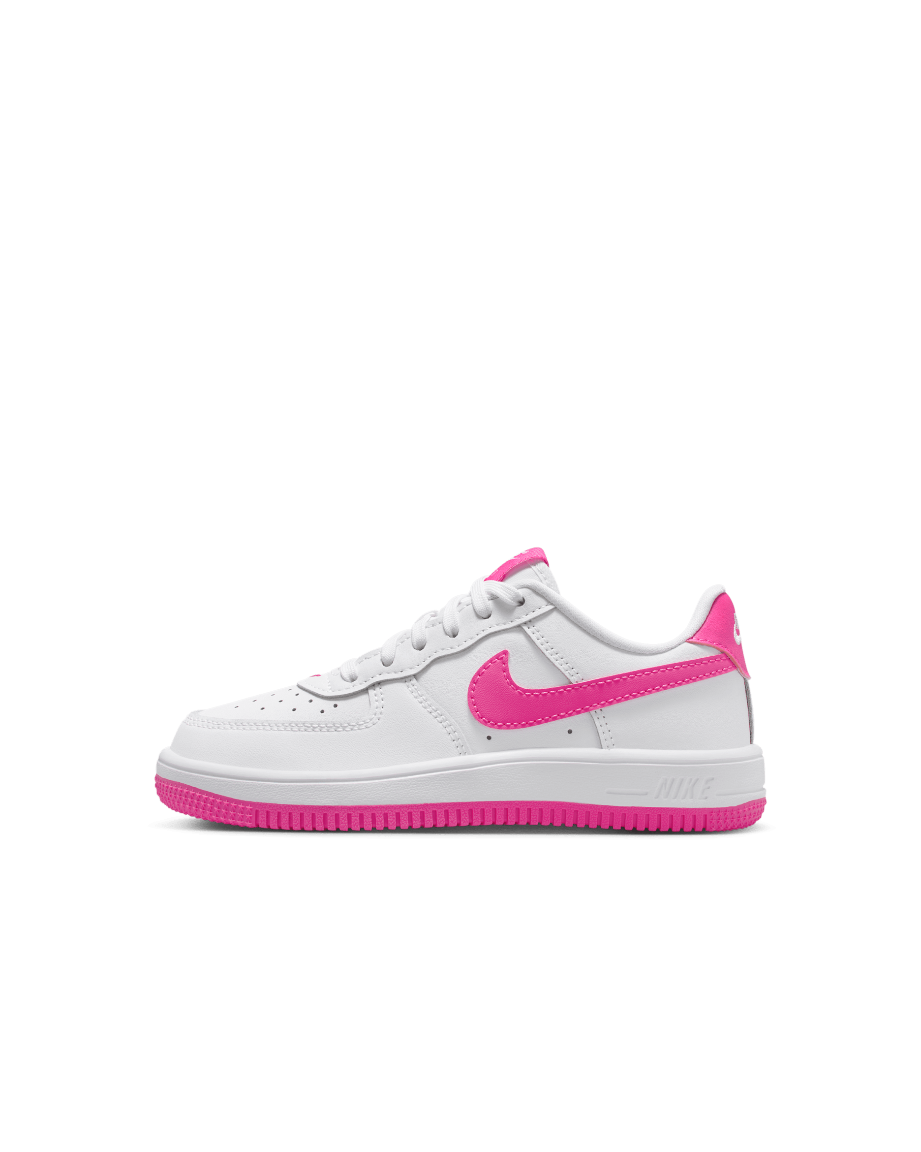 Nike Force 1 Low Little Kids' Shoes - White/Laser Fuchsia