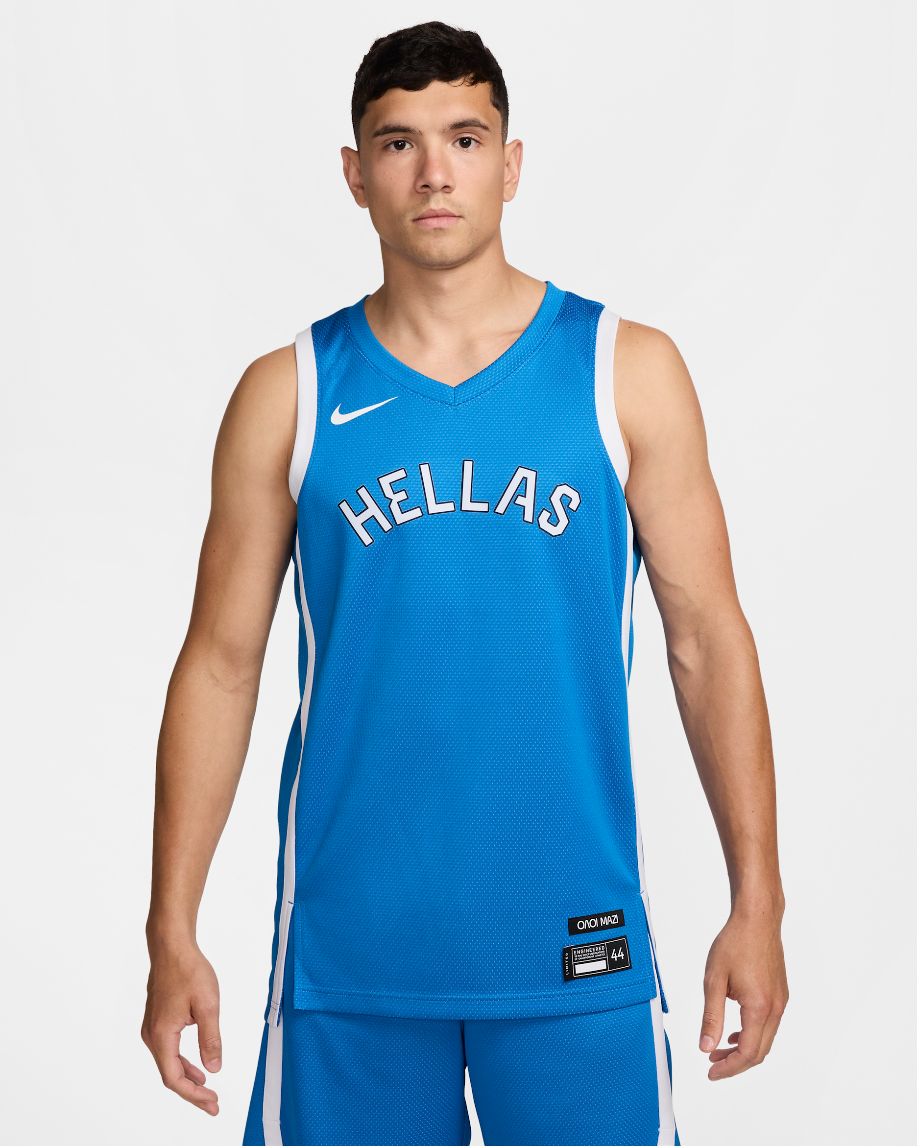 Greece Limited Road Men's Nike Basketball Jersey - Light Photo Blue/White