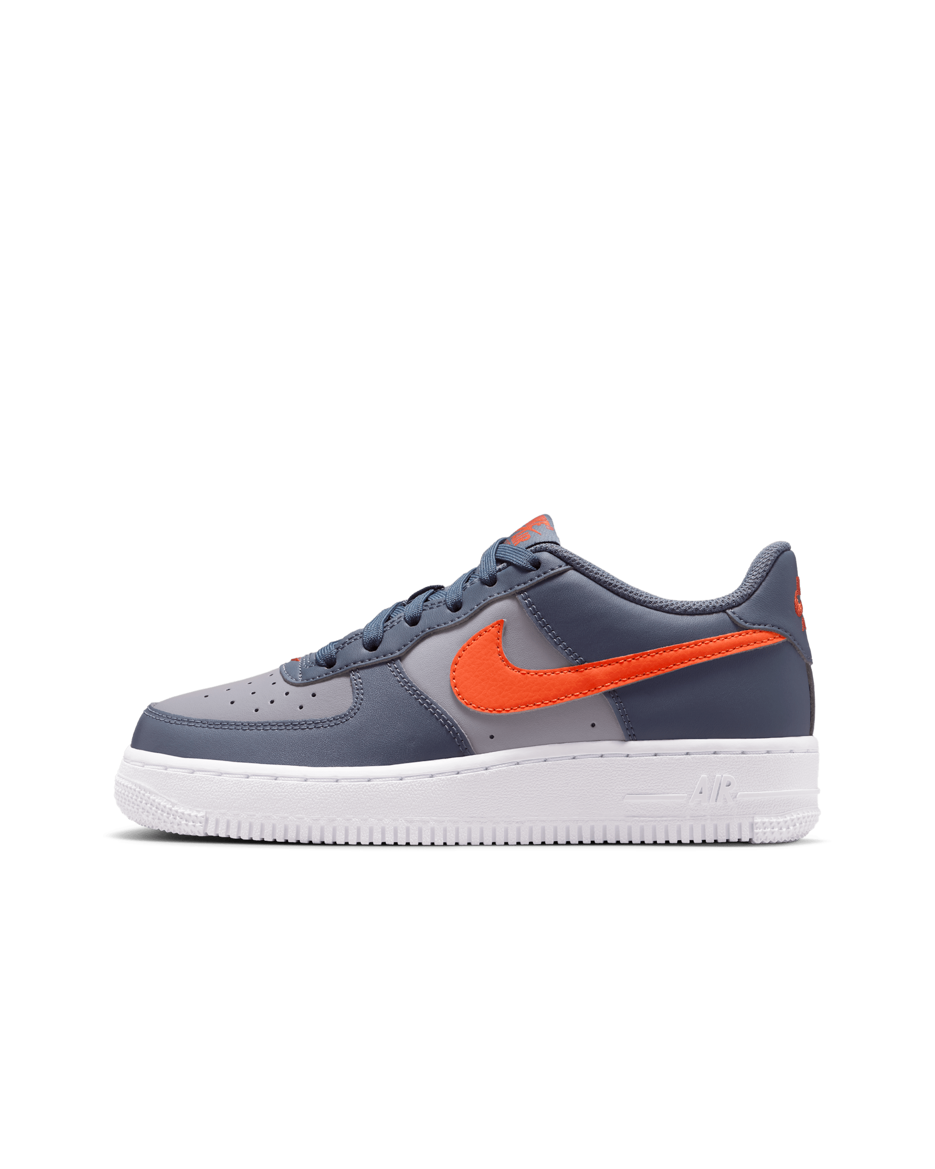 Nike Air Force 1 Big Kids' Shoes - Cement Grey/Light Carbon/White/Team Orange