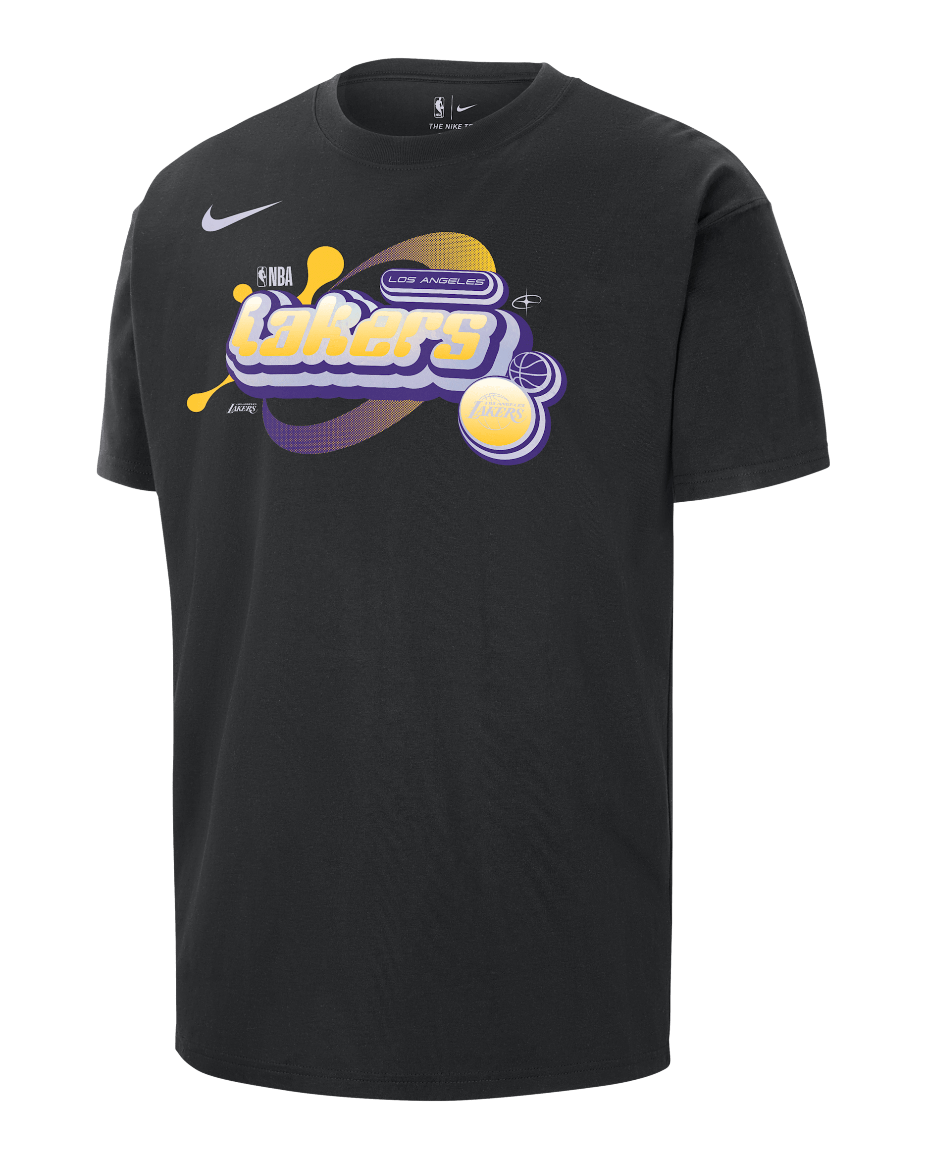 Los Angeles Lakers Courtside Men's Nike NBA Max90 T-Shirt - Black