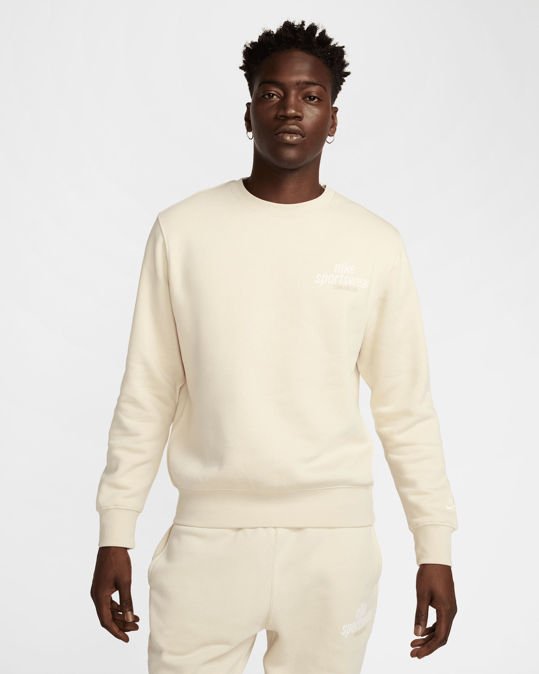 Nike Club Men's Fleece Crew - Light Khaki/Light Khaki/Sail