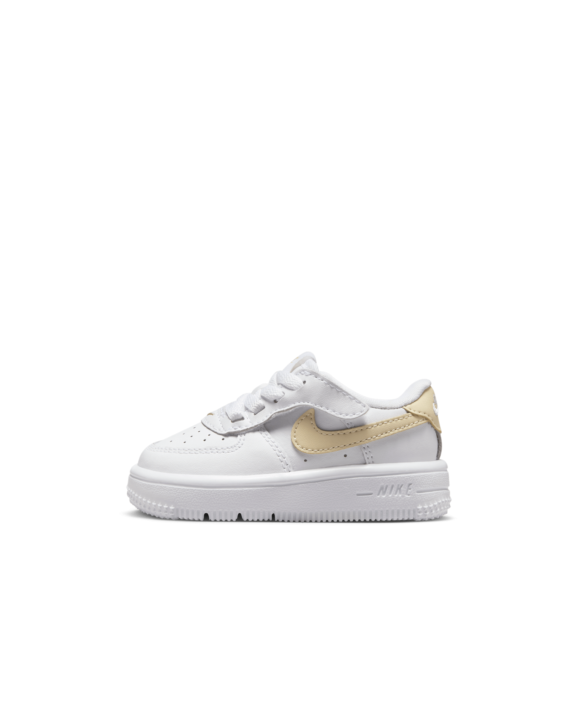 Nike Force 1 Low EasyOn Baby/Toddler Shoes - White/White/Light Khaki