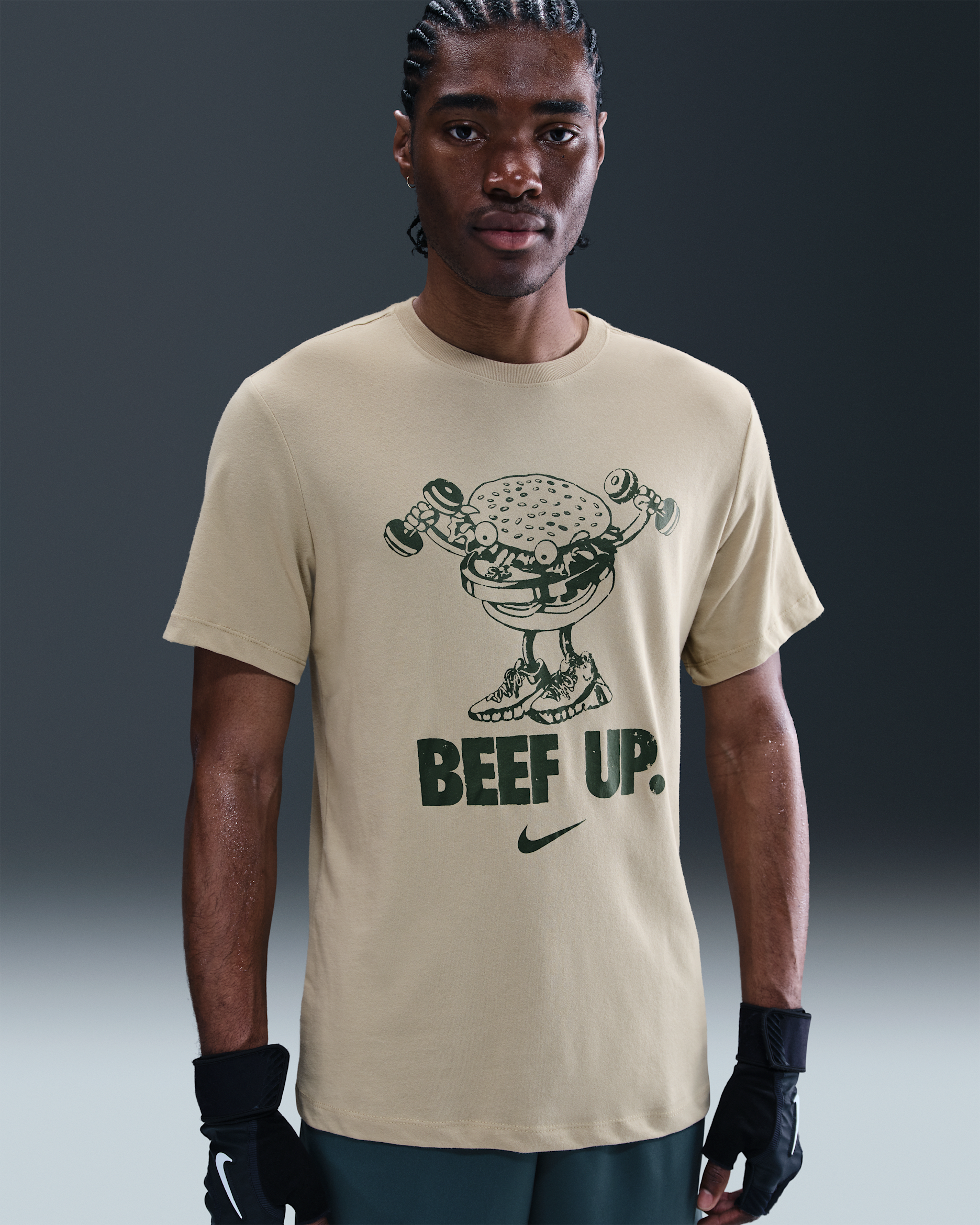 Nike Men's Dri-FIT Training T-Shirt - Desert Khaki