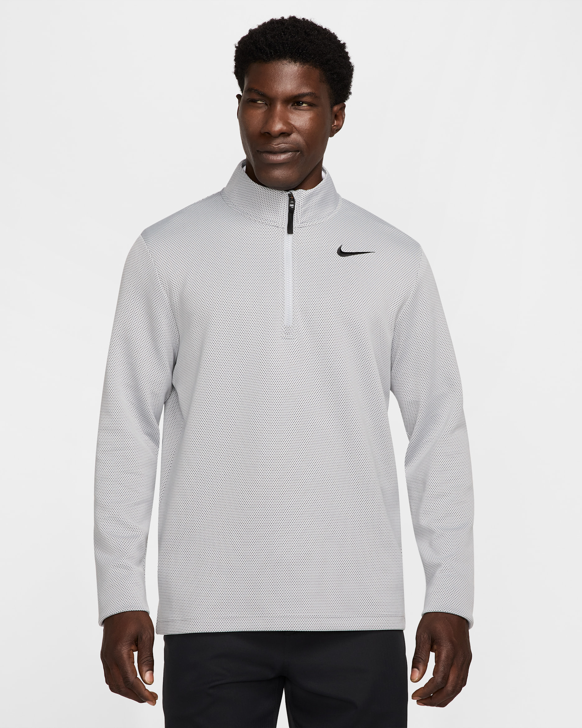 Nike Victory Men's Dri-FIT 1/2-Zip Golf Top - Wolf Grey/Black/Black