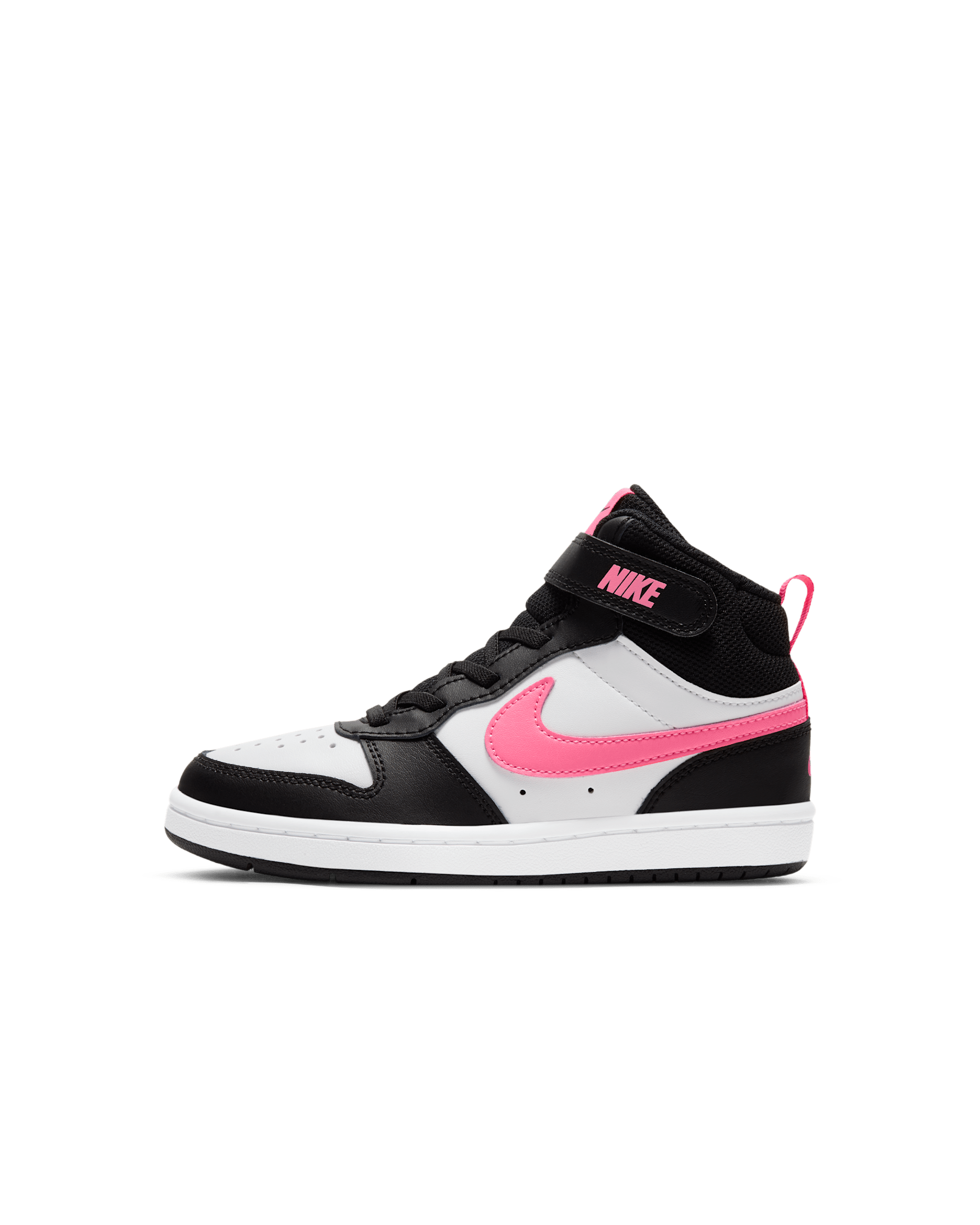Tenis para niños de preescolar Nike Court Borough Mid 2 - Negro/Blanco/Puesta de sol pulso