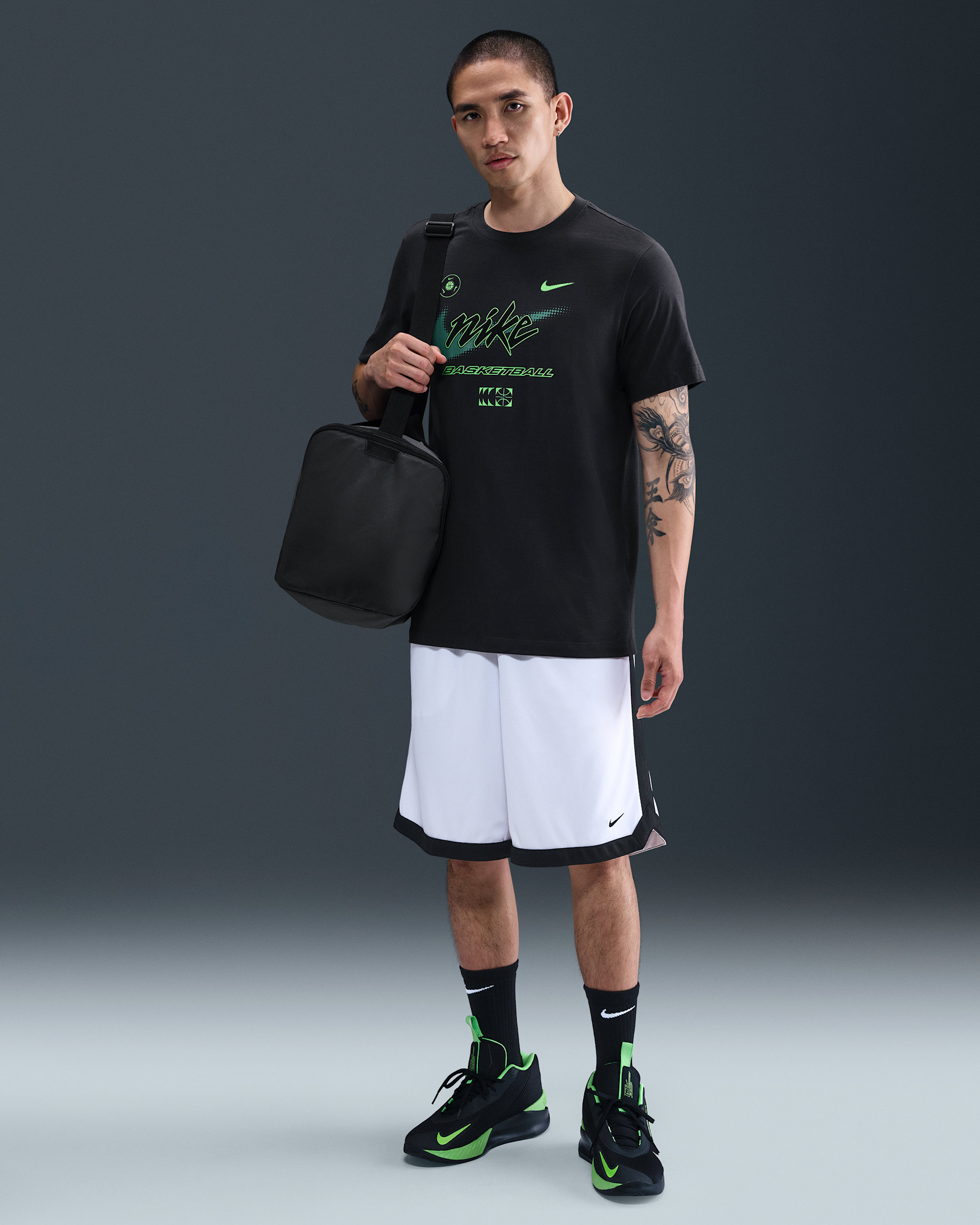 Shorts de básquetbol Dri-FIT de 28 cm para hombre Nike DNA Academy - Blanco/Negro/Negro