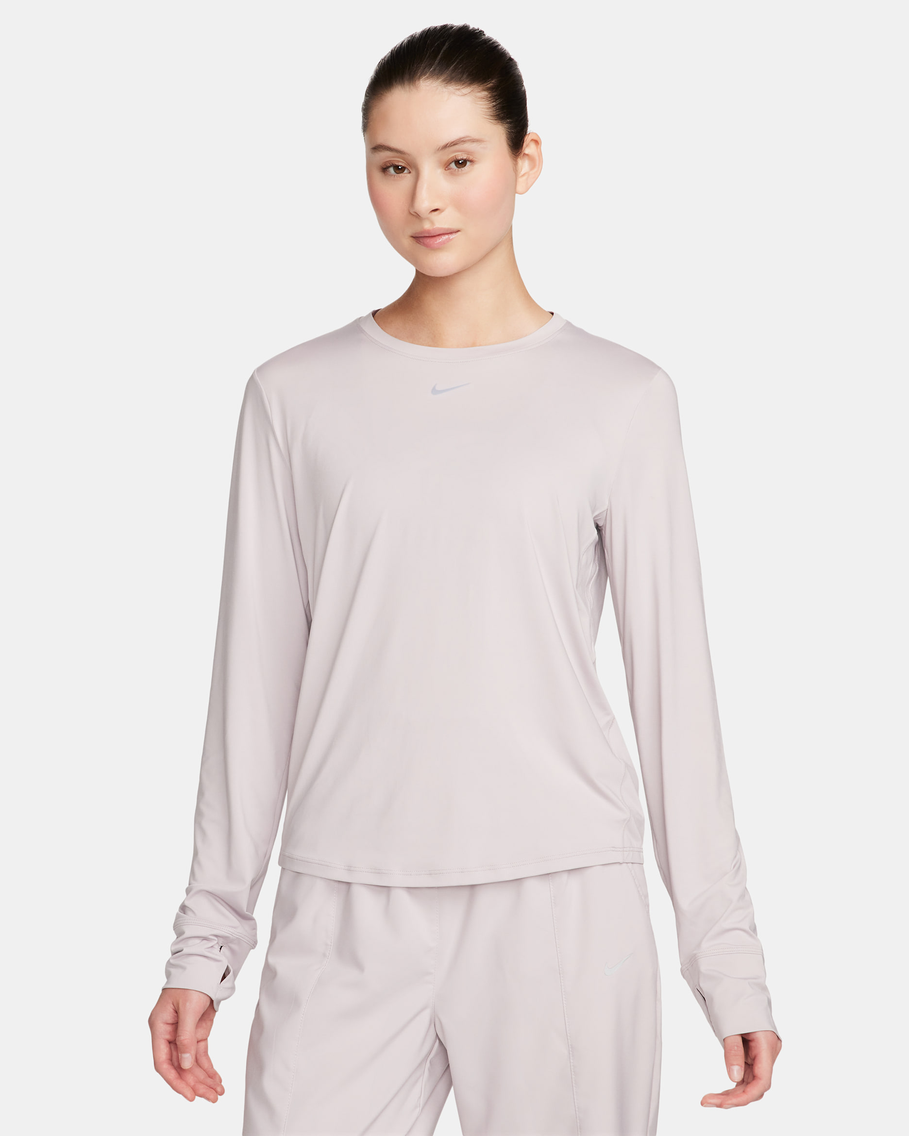 Nike One Classic Women's Dri-FIT Long-Sleeve Top - Platinum Violet/Black