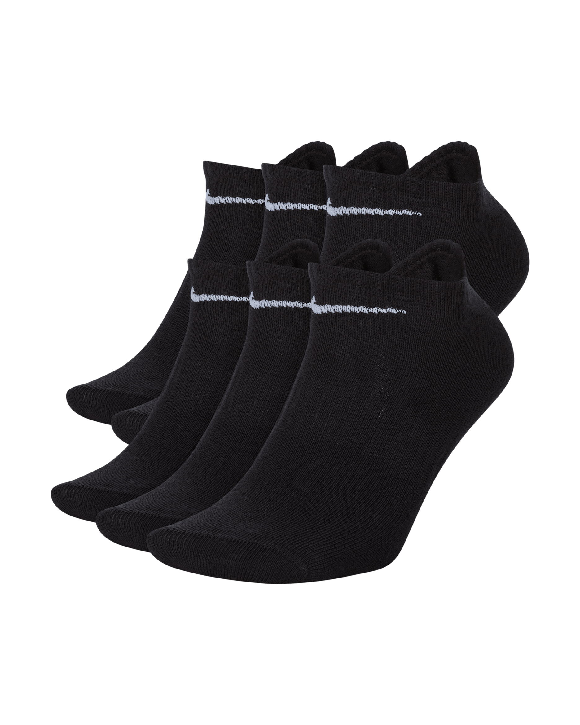 Chaussettes de training invisibles Nike Everyday Lightweight (6 paires) - Noir/Blanc
