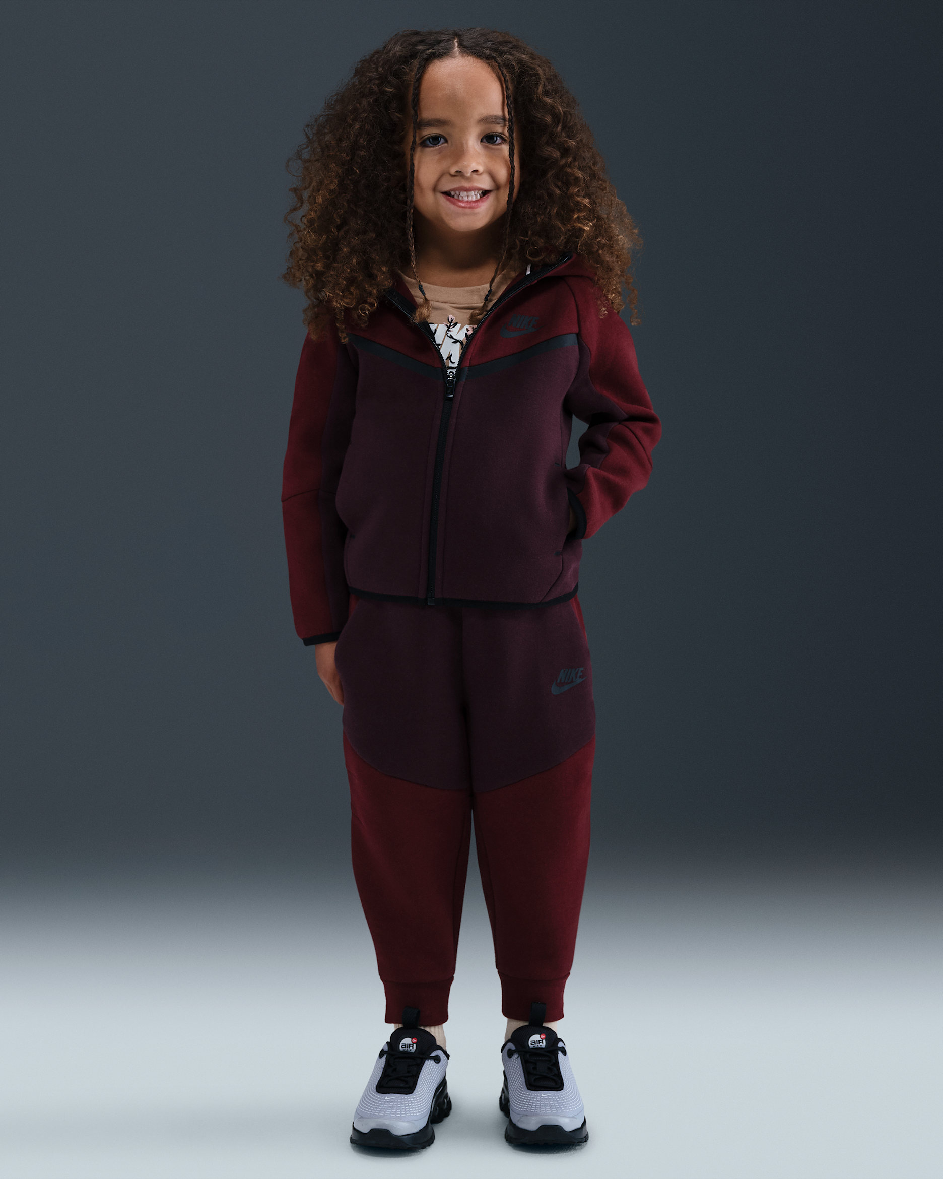 Conjunto de 2 piezas de sudadera de cierre completo Tech Fleece infantil Nike Sportswear - Rojo universitario