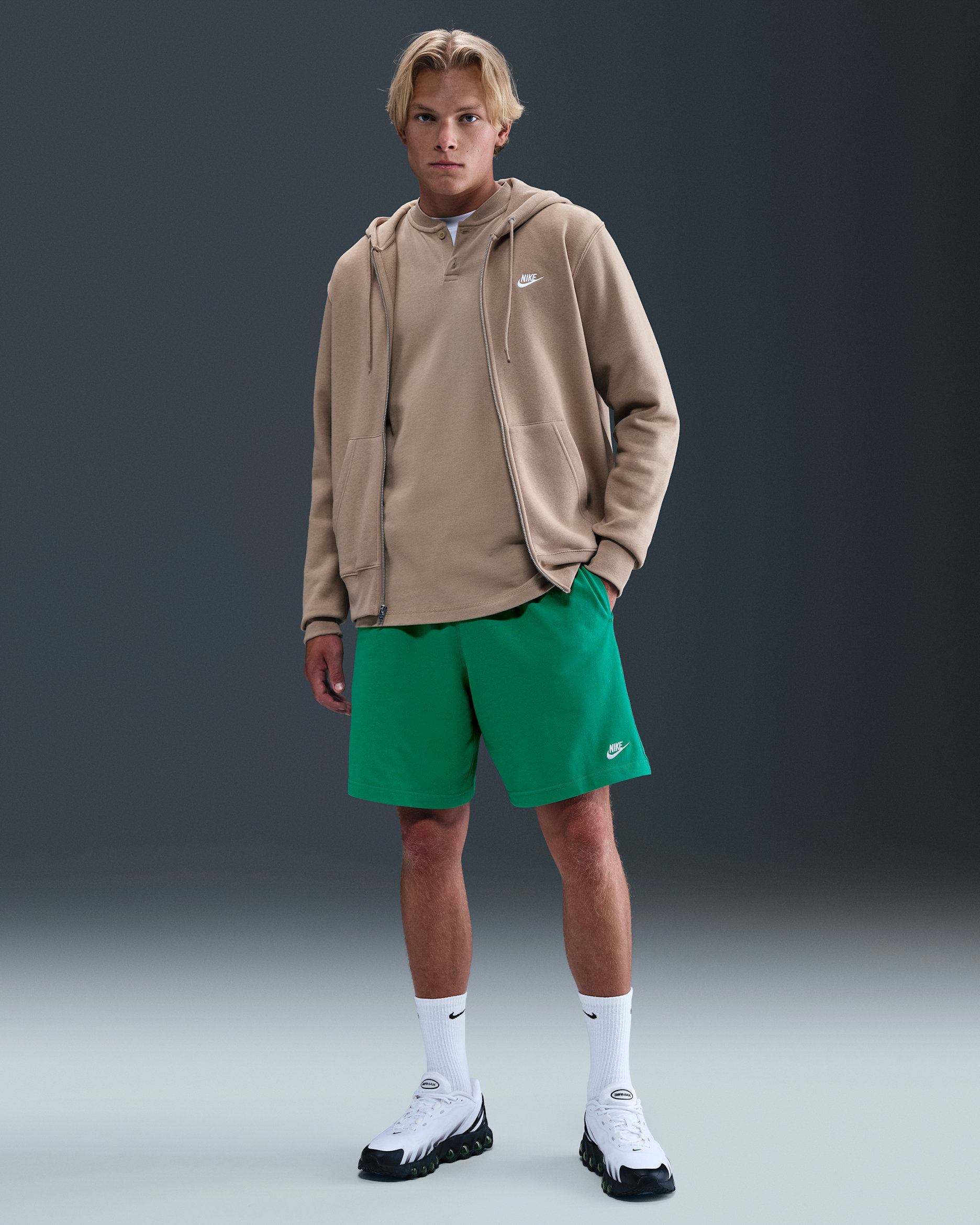 Short en maille Nike Club pour homme - Stadium Green/Blanc