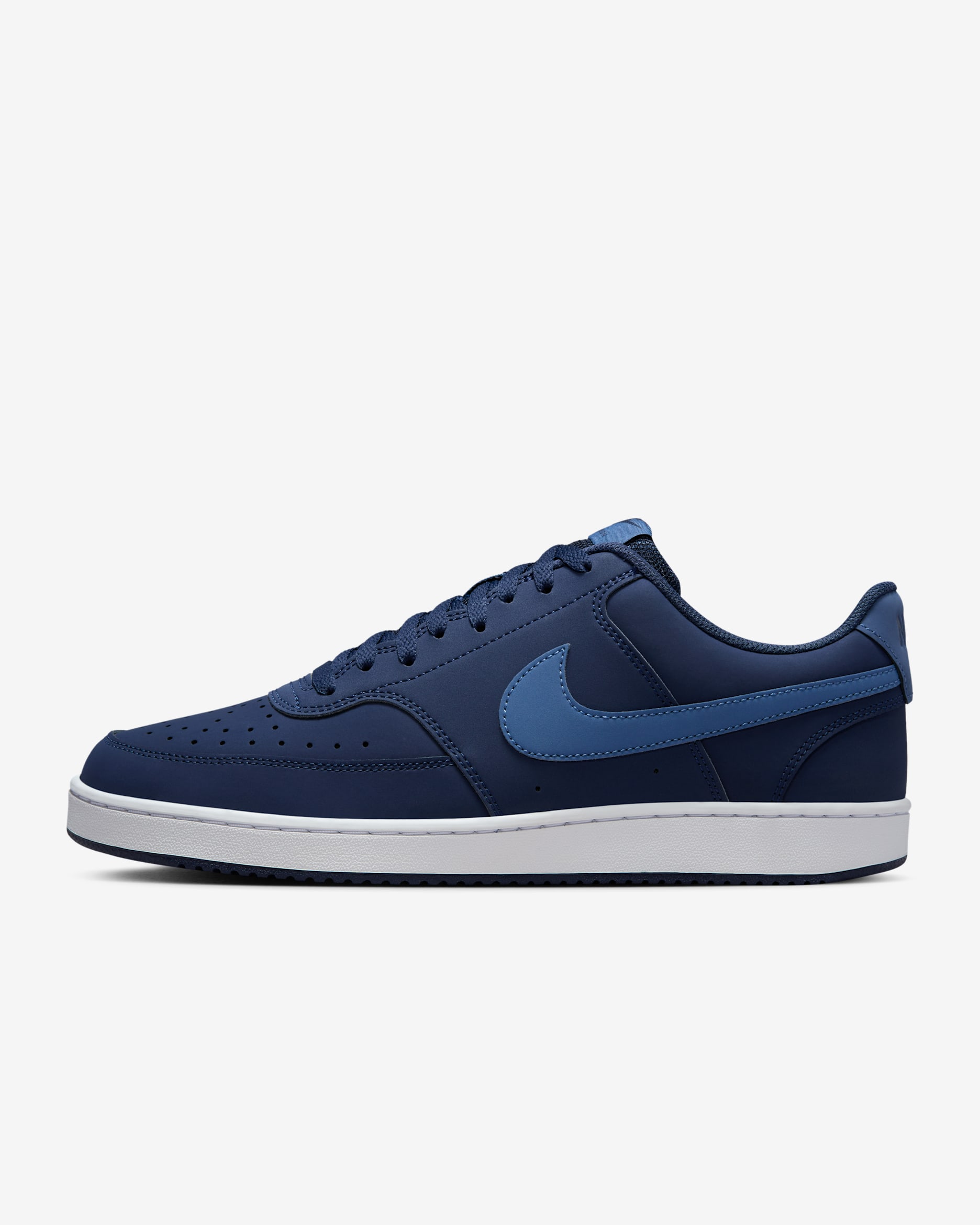 Tenis para hombre Nike Court Vision Low - Azul marino medianoche/Blanco/Azul marino místico