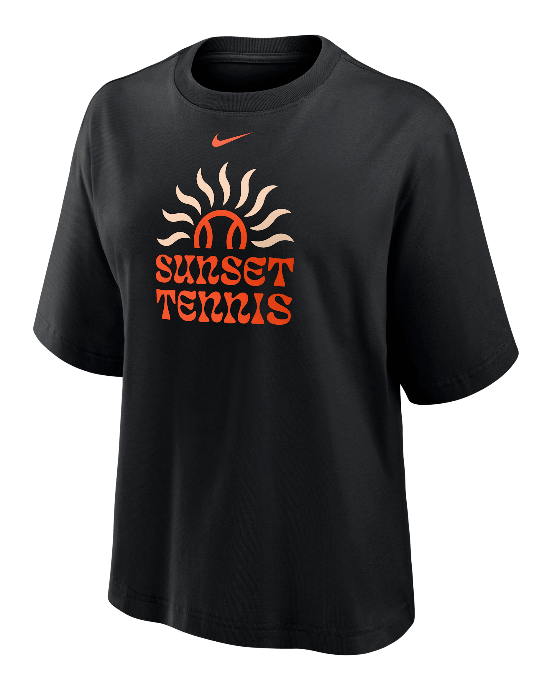 Playera de tenis de corte cuadrado para mujer Nike - Negro