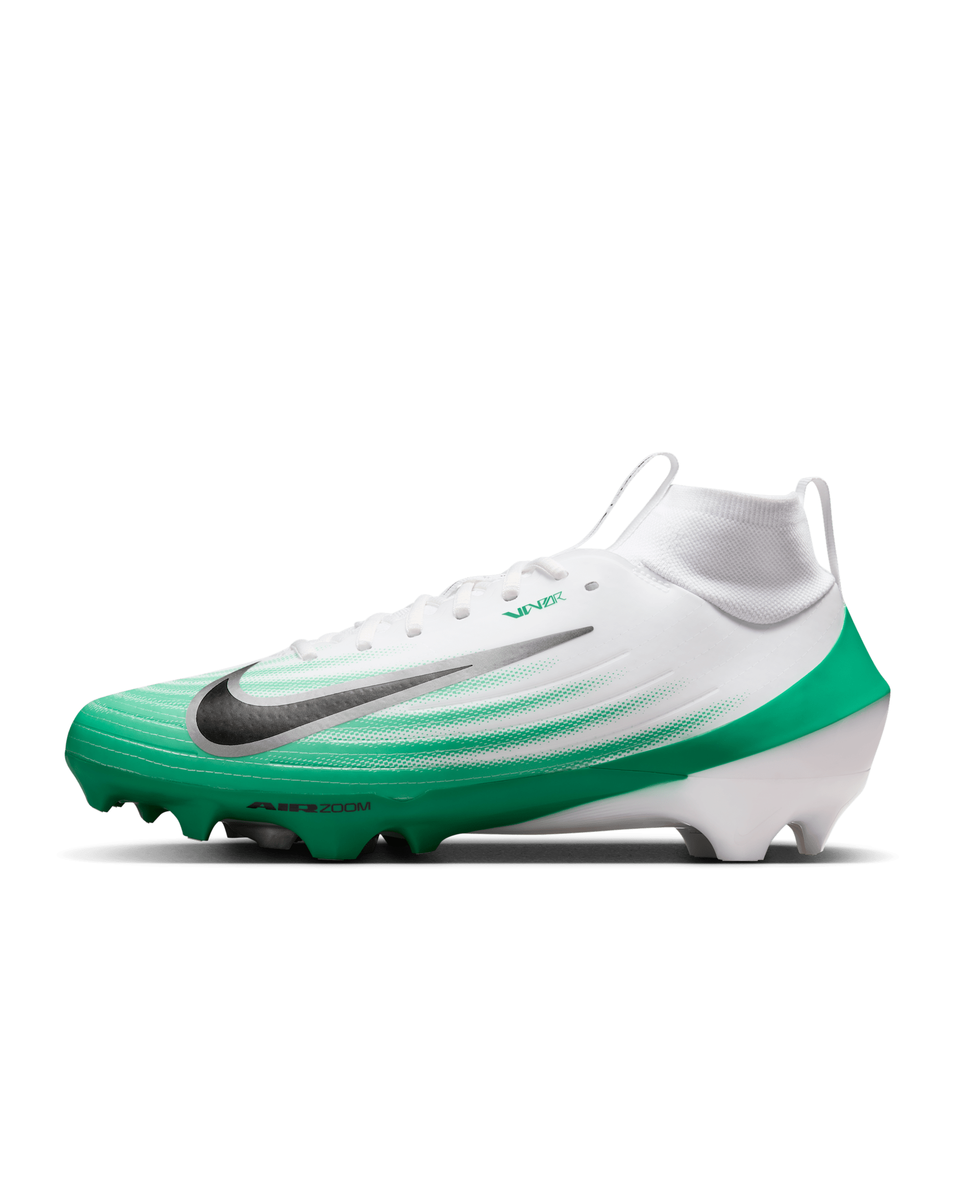 Nike Vapor Pro 1 Football Cleats - White/Stadium Green/Metallic Silver/Black
