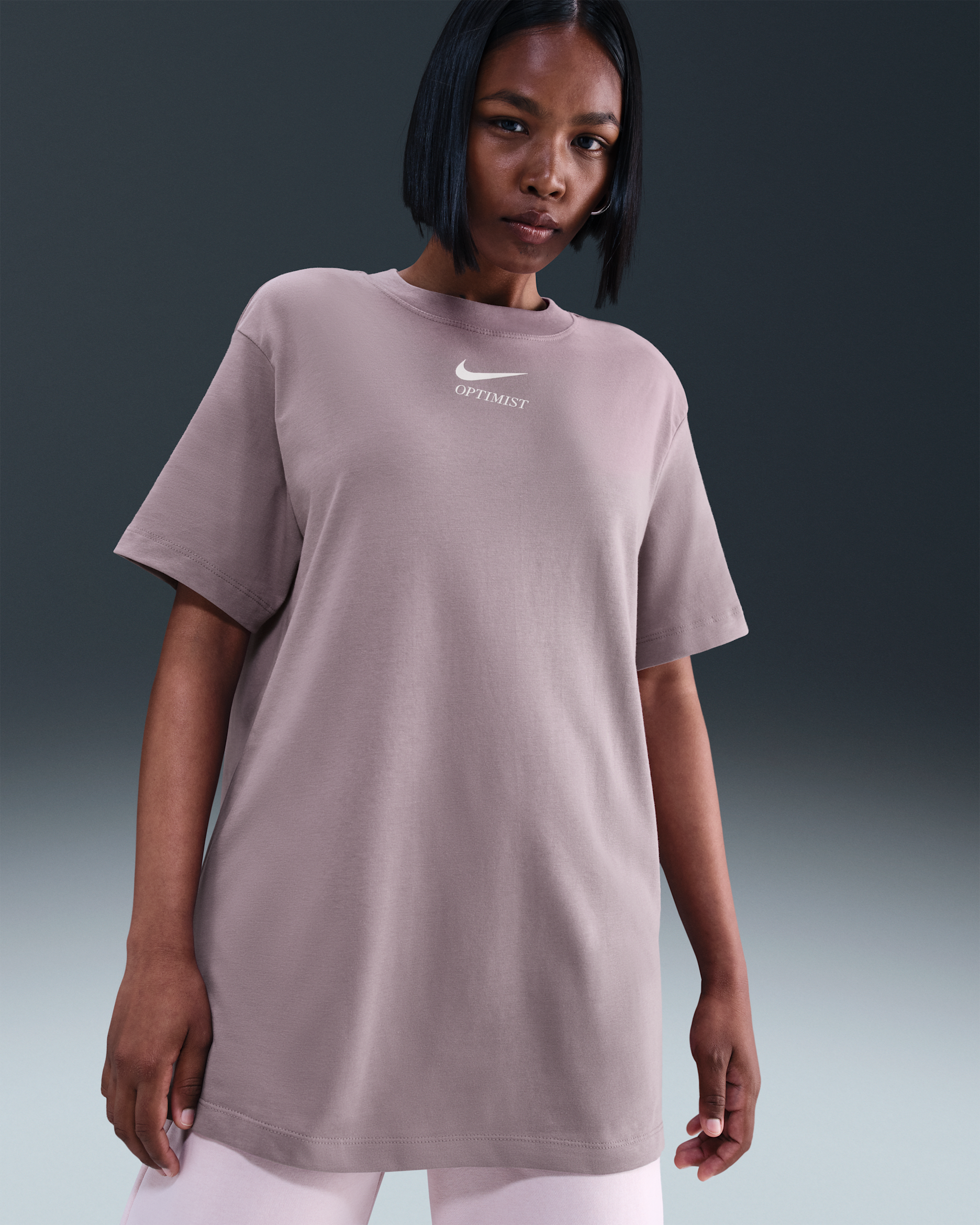 Nike Sportswear Women's T-Shirt - Taupe Grey/Light Orewood Brown