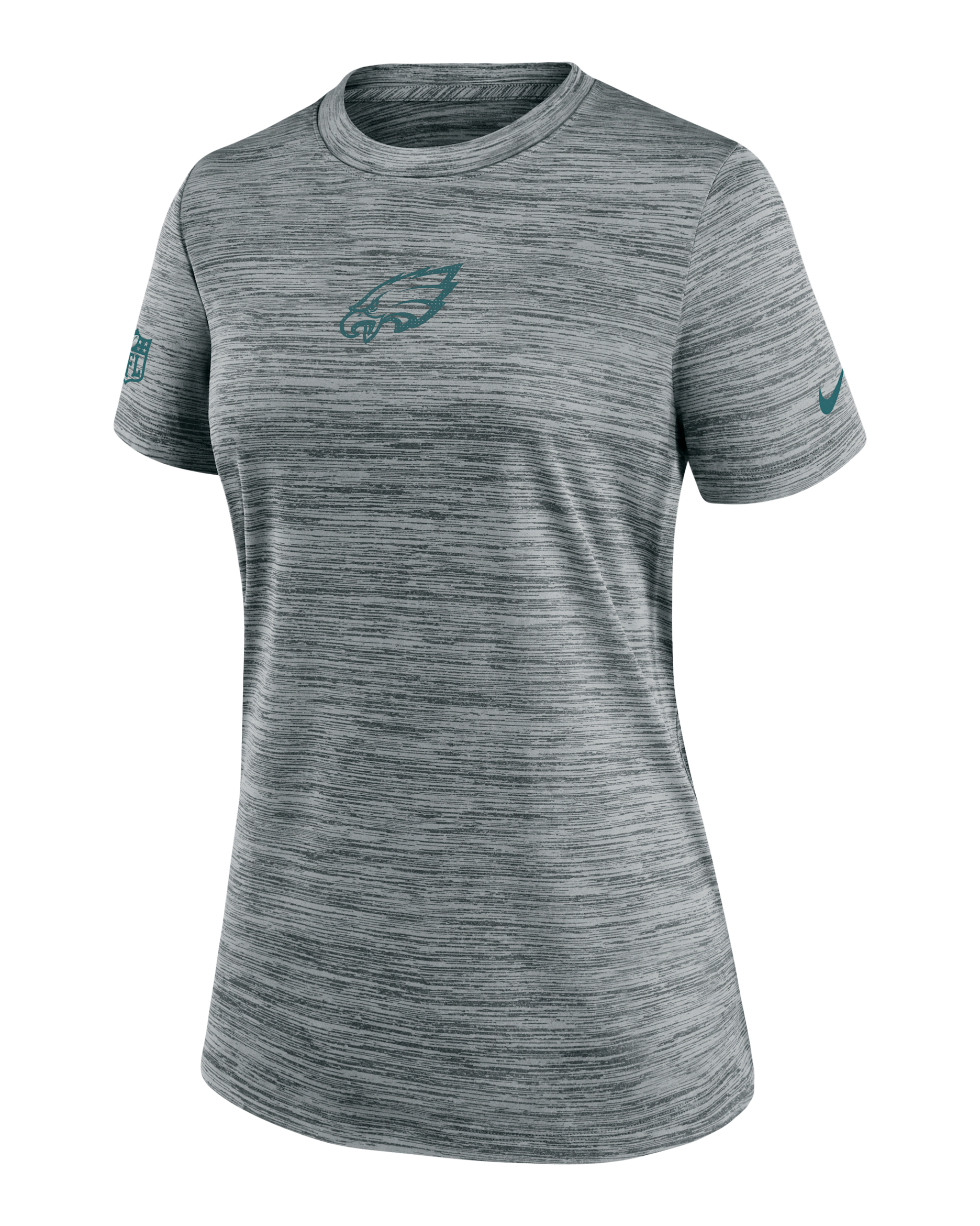 Playera Nike Dri-FIT de la NFL para mujer Philadelphia Eagles Sideline Team Issue Velocity - Gris jaspeado
