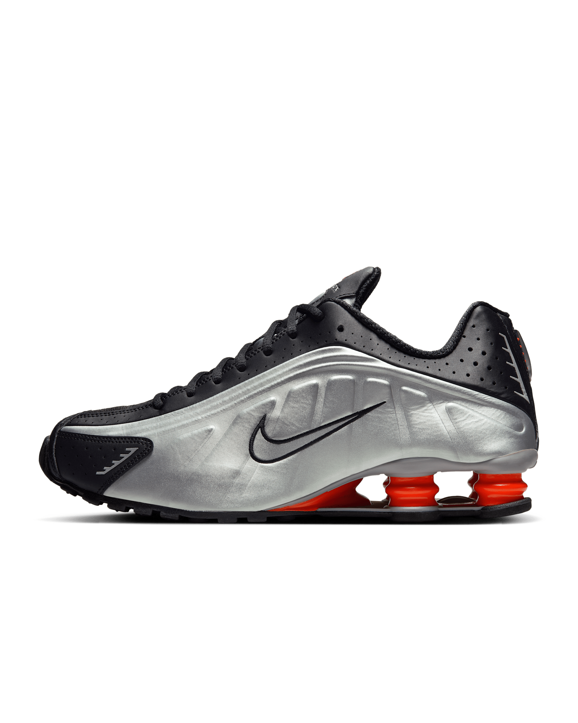 Nike Shox R4 Men's Shoes - Metallic Silver/Black/Picante Red/Metallic Silver