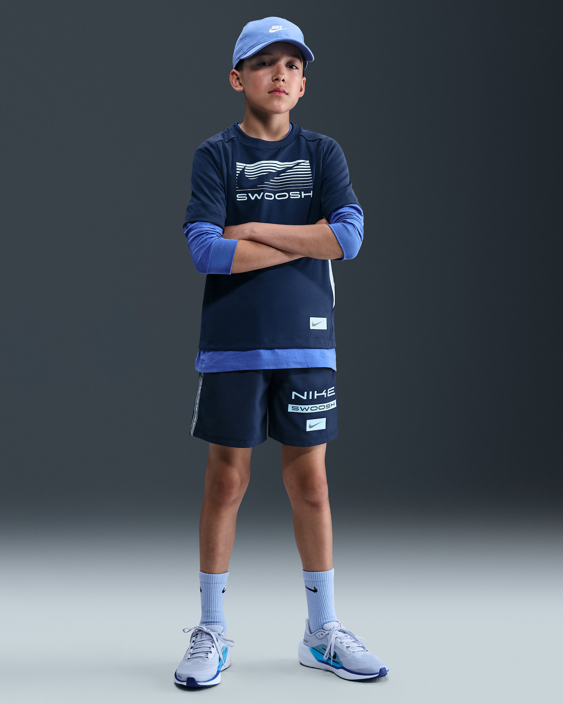Nike Multi Older Kids' (Boys') Dri-FIT Woven Shorts - Midnight Navy/Celestine Blue