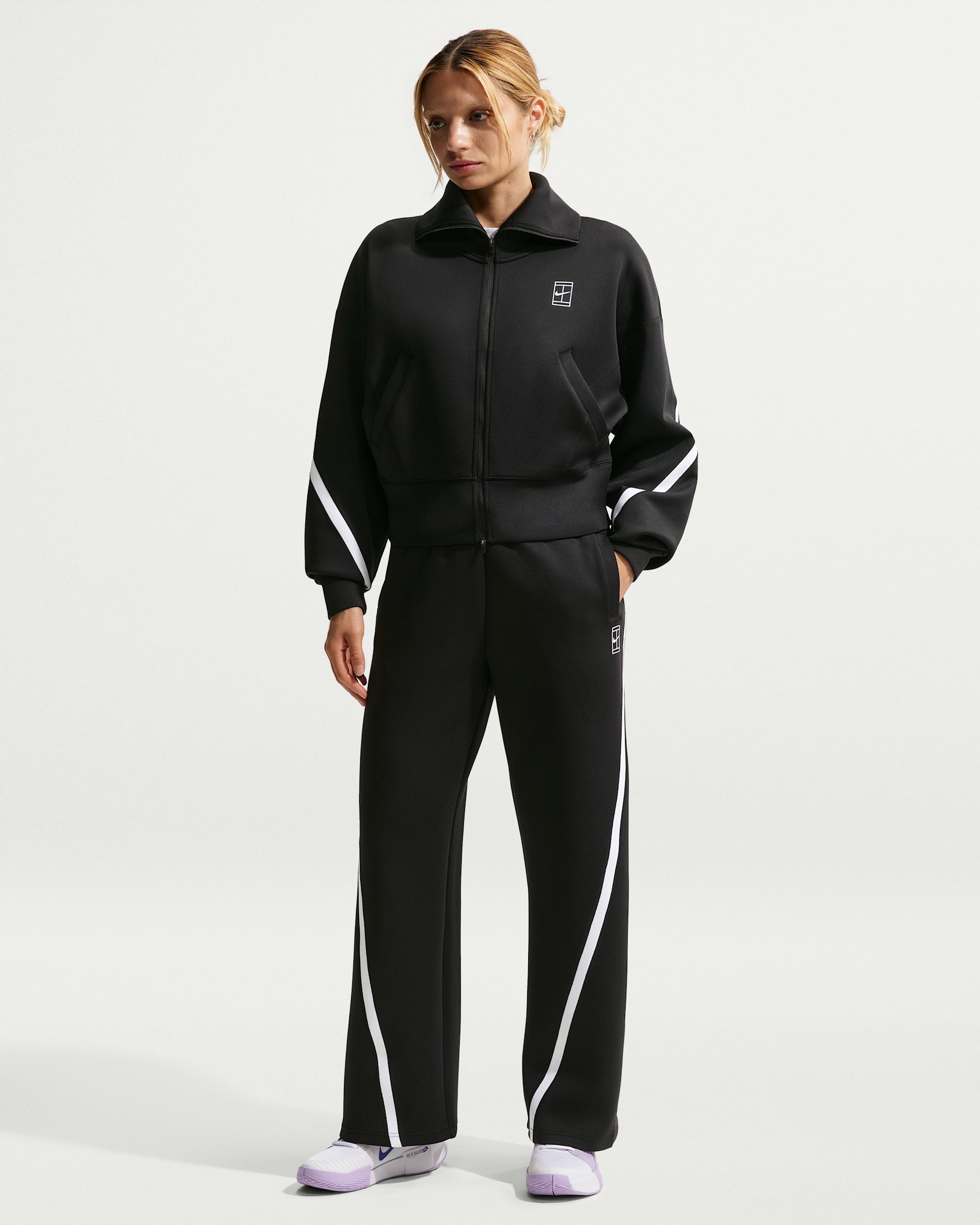 Nike Advantage Women's Dri-FIT Mid-Rise Tennis Trousers - Black/White