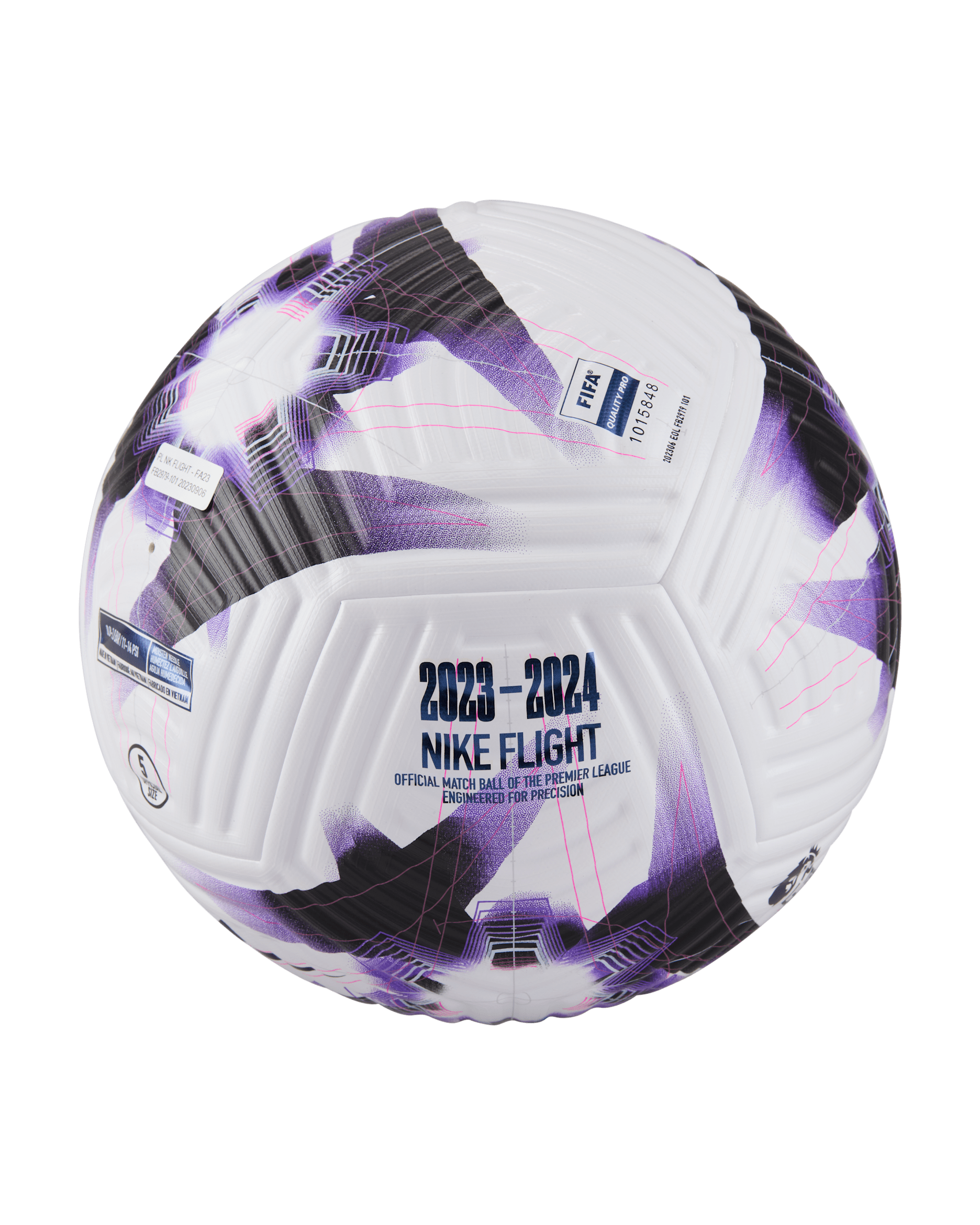 Premier League Flight Soccer Ball - White/Fierce Purple/White