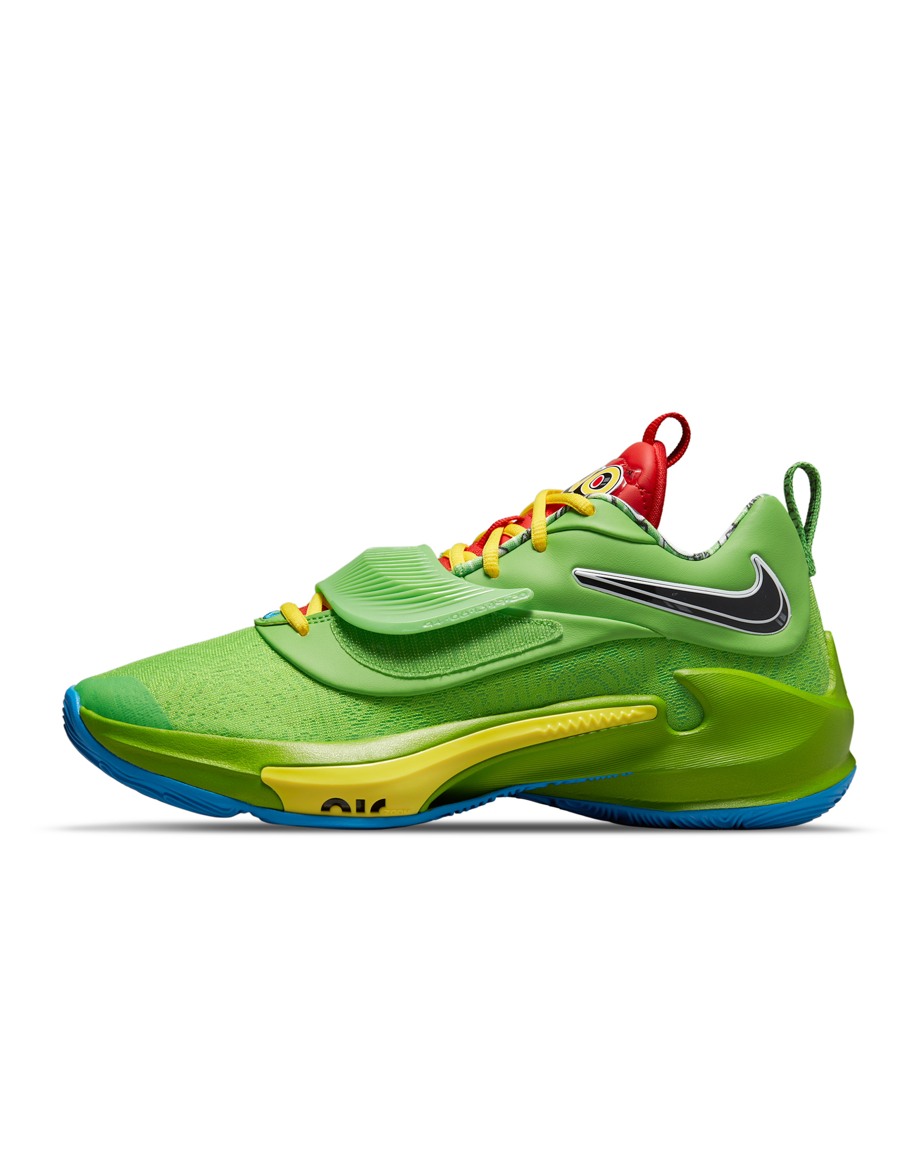 Freak 3 Basketball Shoes - Green Bean/White/Action Red/Black