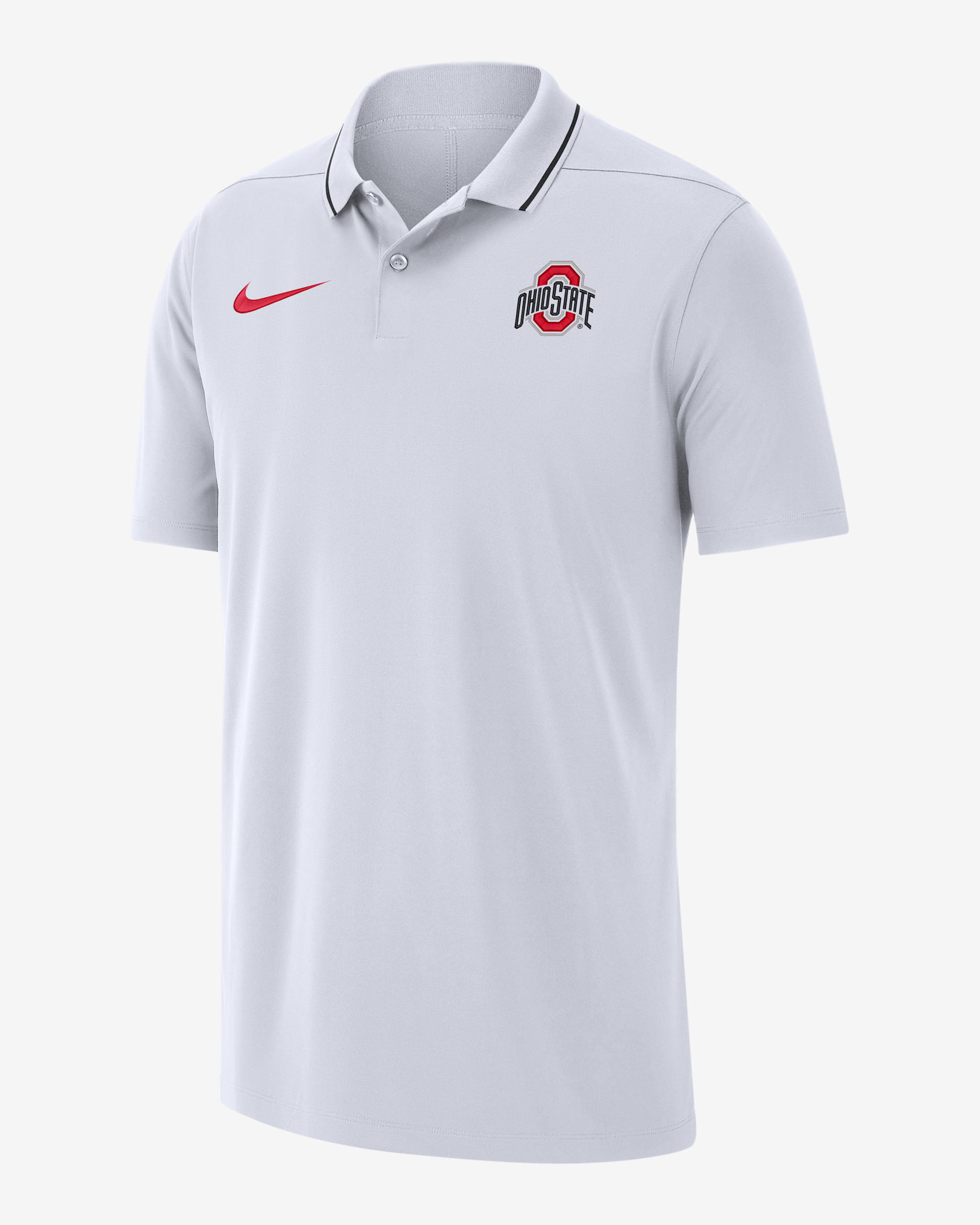 Ohio State Men's Nike Dri-FIT College Coaches Polo - White/Black/University Red
