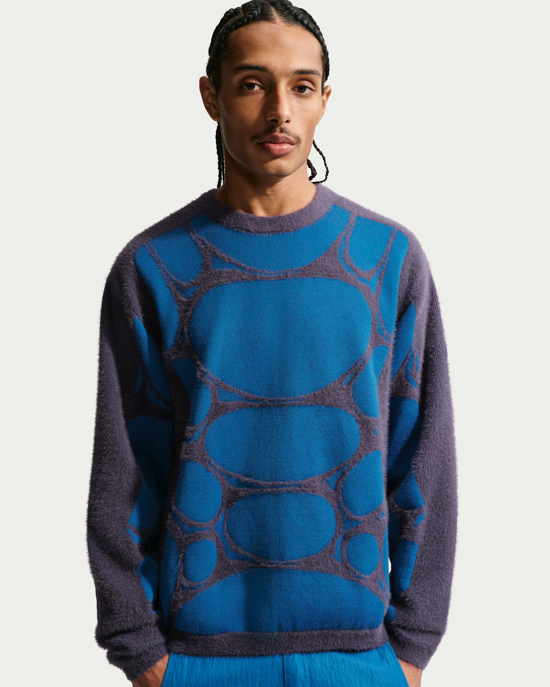 Nike Project F.R.O.G. Men's Jelly Cage Sweater - Dark Raisin/Brilliant Blue/Voltage Green
