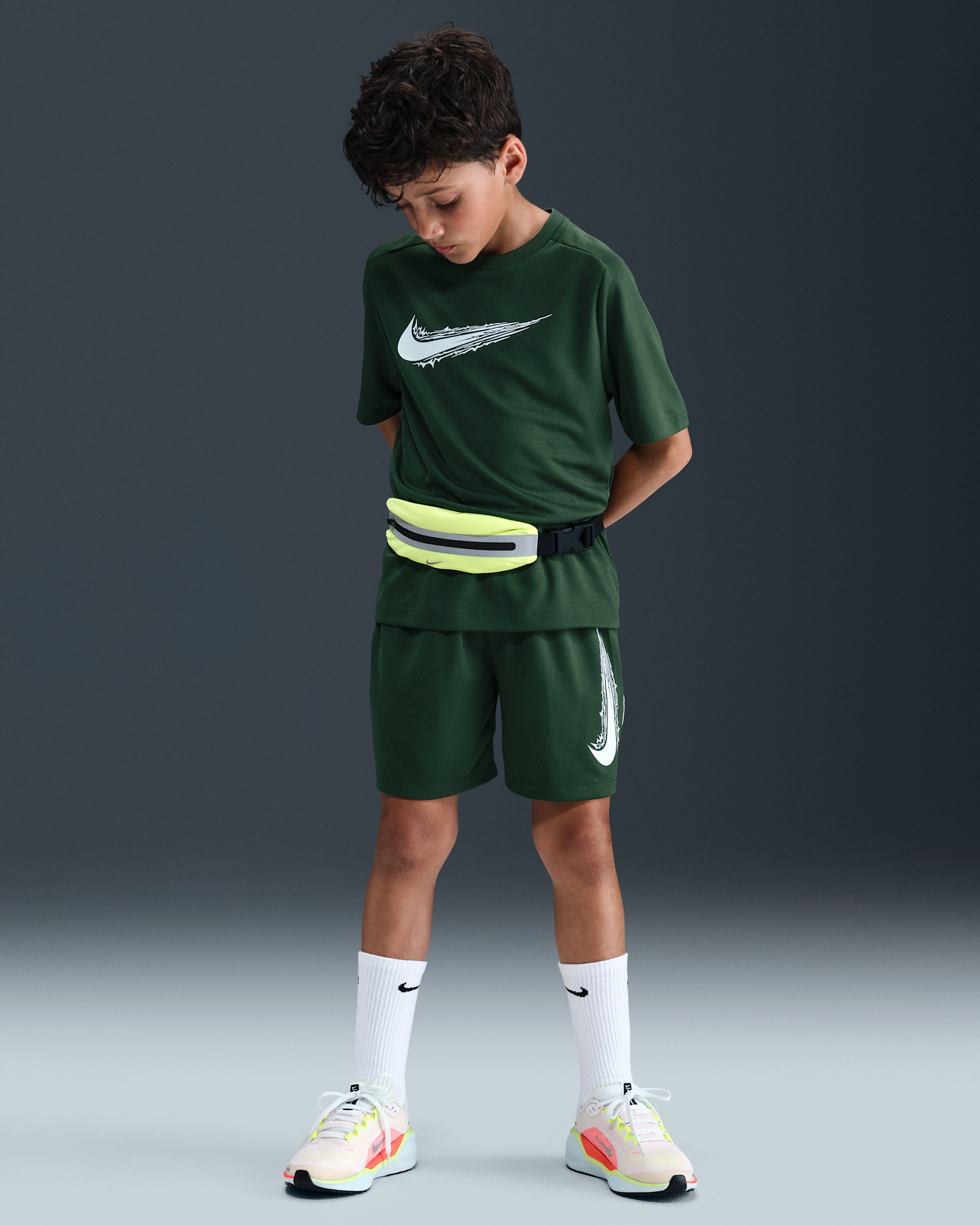 Nike Multi Pantalons curts Dri-FIT - Nen - Fir/Blanc/Blanc