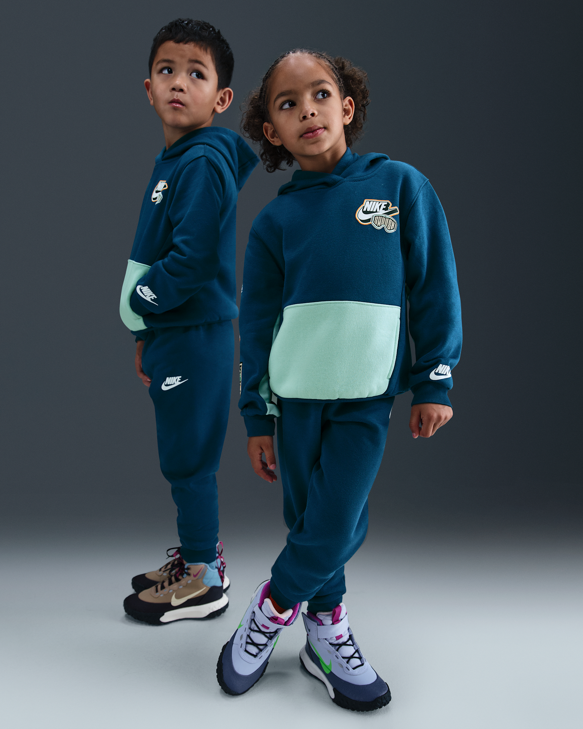 Nike Little Kids' Fleece Pullover Hoodie and Joggers Set - Blue Force