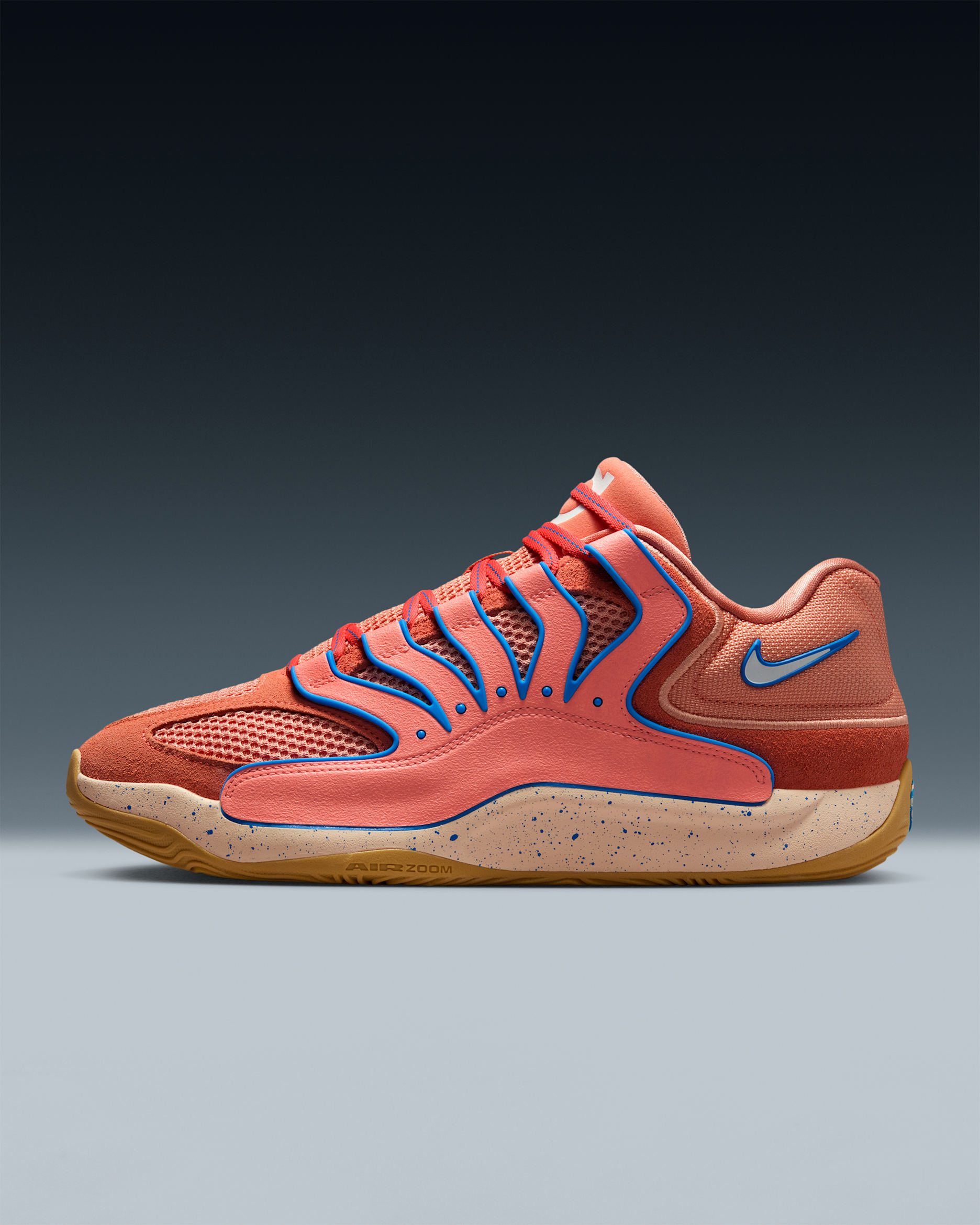 Tenis de básquetbol KD18 - Rosa atómico/Mango salvaje claro/Ágata melocotón/Azul foto