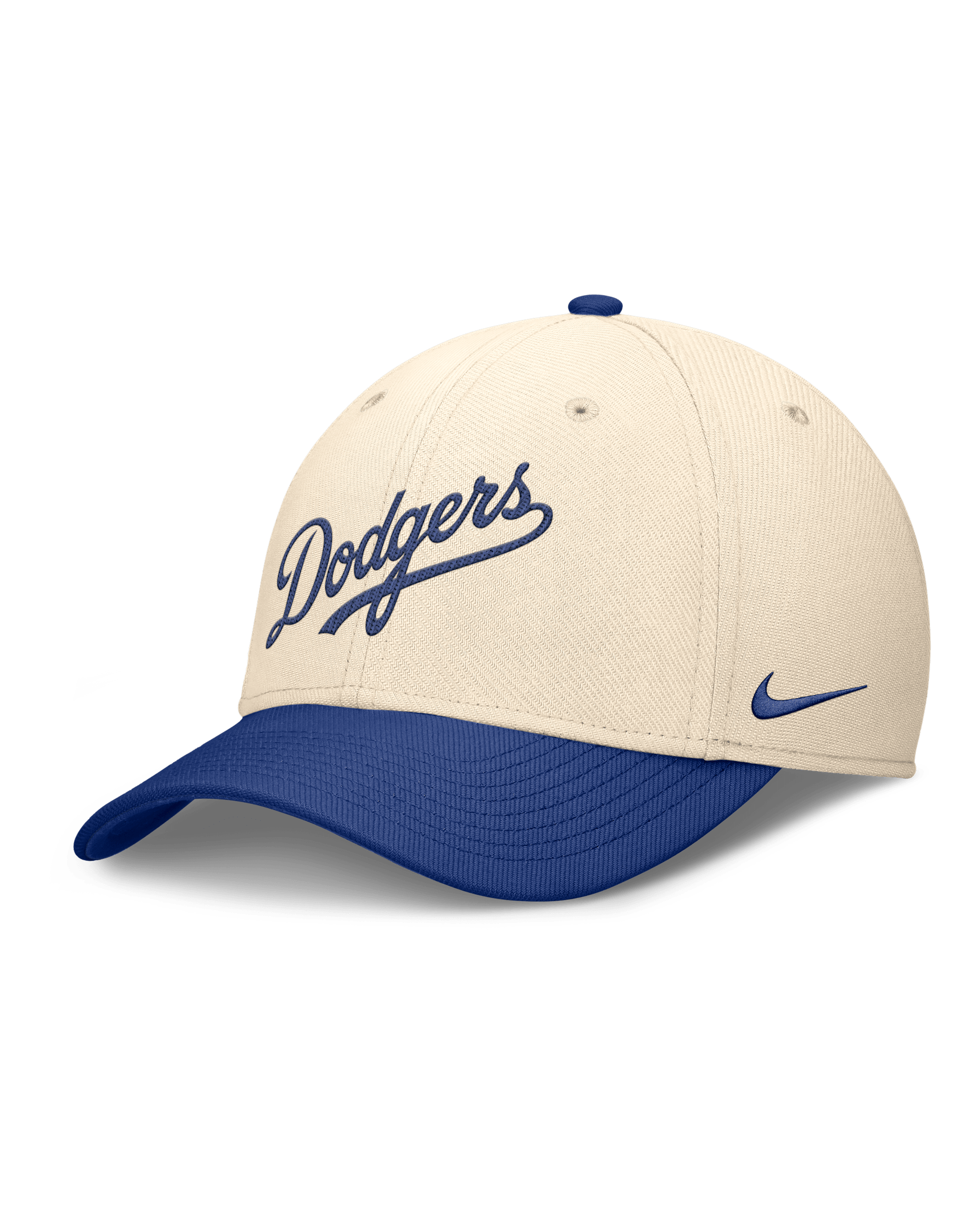 Gorra Nike Dri-FIT de la MLB para hombre Los Angeles Dodgers Statement Rise Swoosh - Natural