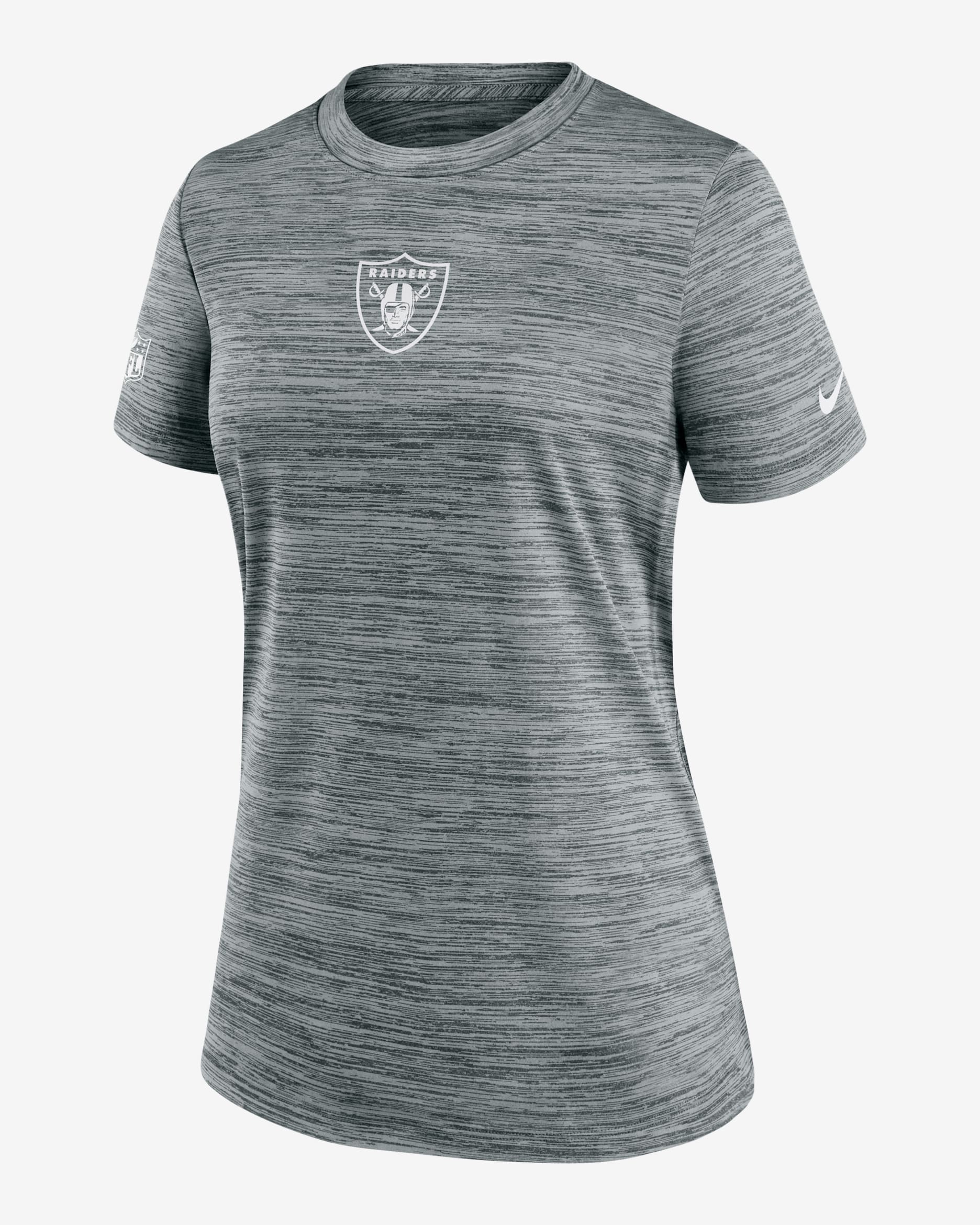 Playera Nike Dri-FIT de la NFL para mujer Las Vegas Raiders Sideline Team Issue Velocity - Gris jaspeado