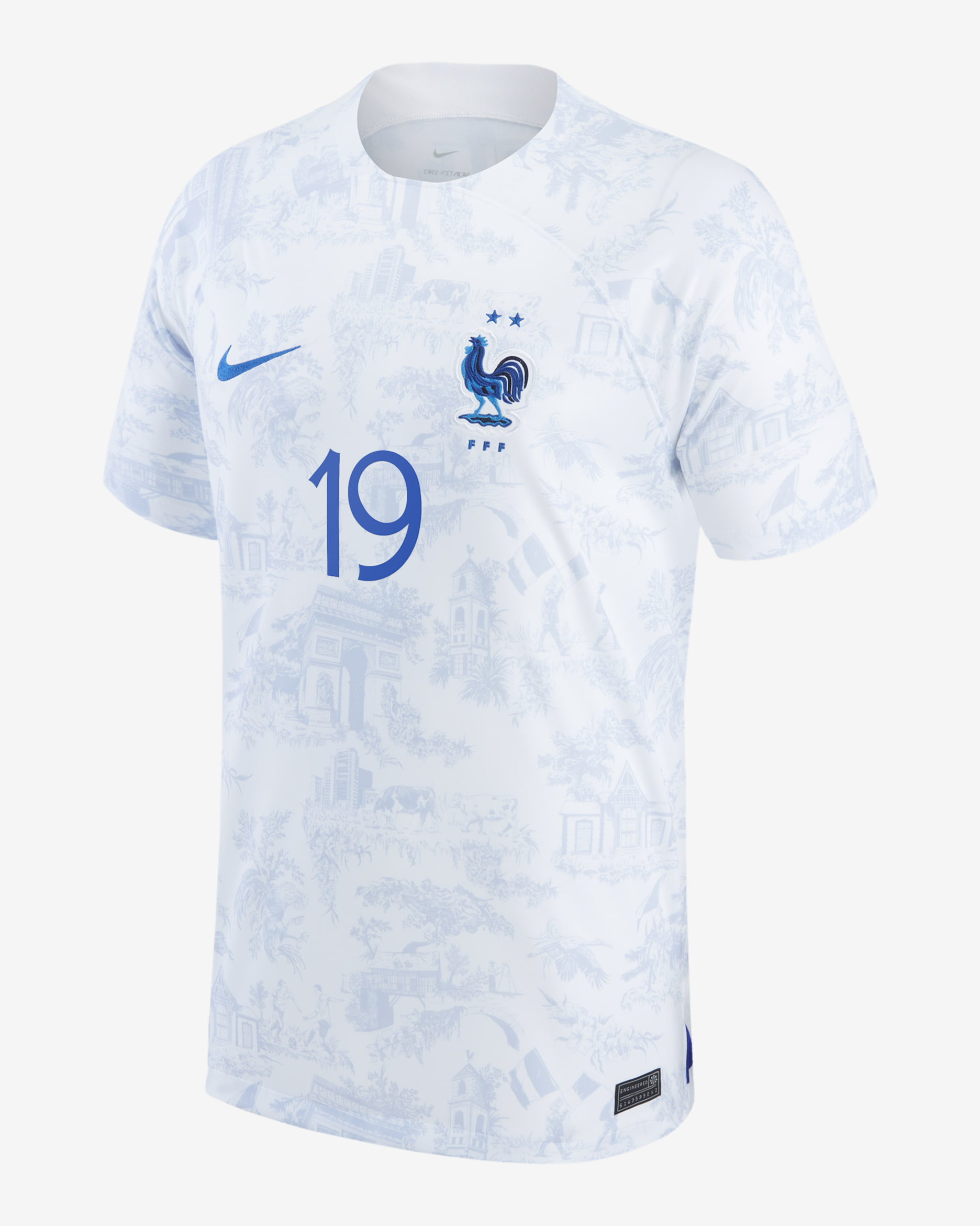 France National Team 2022/23 Stadium Away (Karim Benzema) Big Kids' Nike Dri-FIT Soccer Jersey - White
