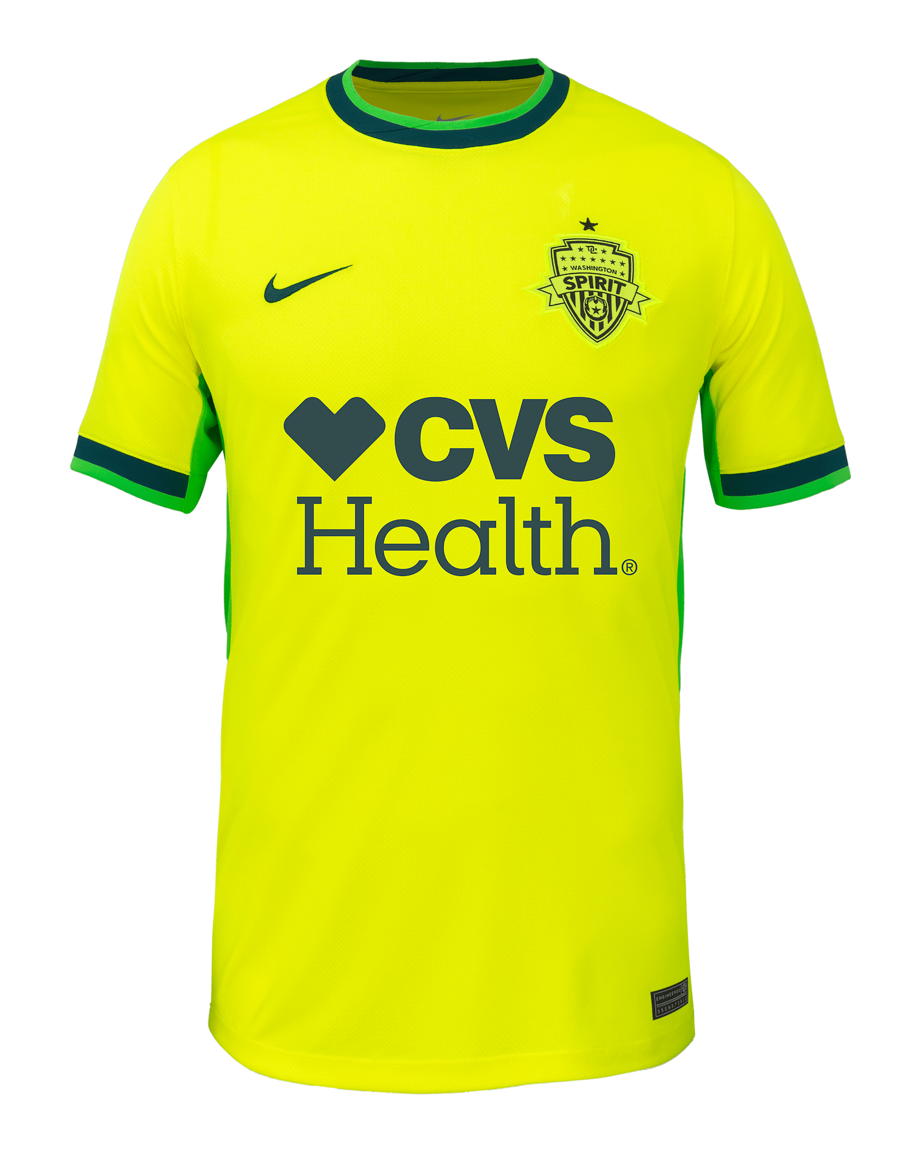 Jersey Nike Dri-FIT de la NWSL tipo réplica para hombre Washington Spirit visitante 2025 Stadium - Veneno limón/Azul verdoso oscuro