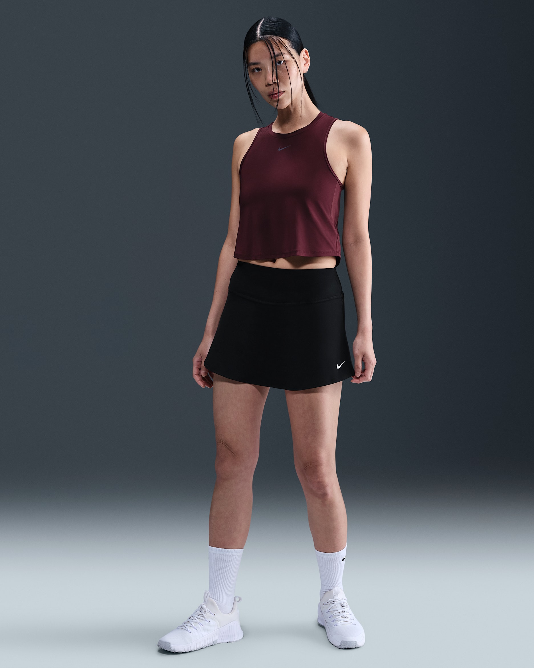 나이키 원 여성 드라이 핏 스커트 - 블랙/화이트