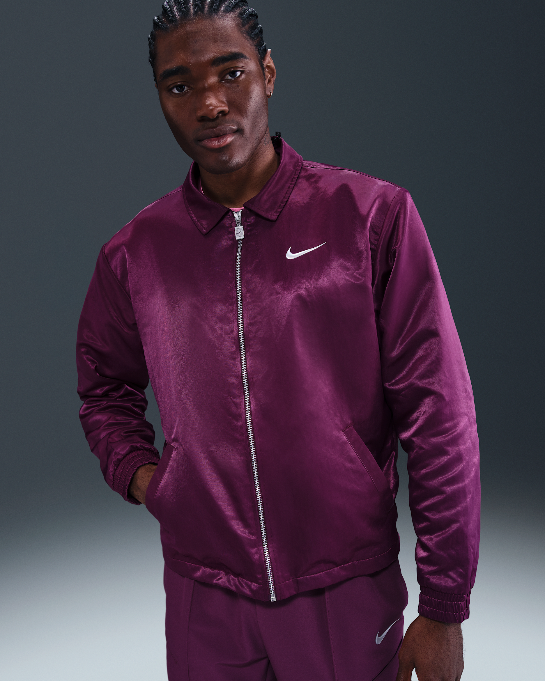 Chamarra para hombre NikeCourt Slam - Burdeos/Blanco