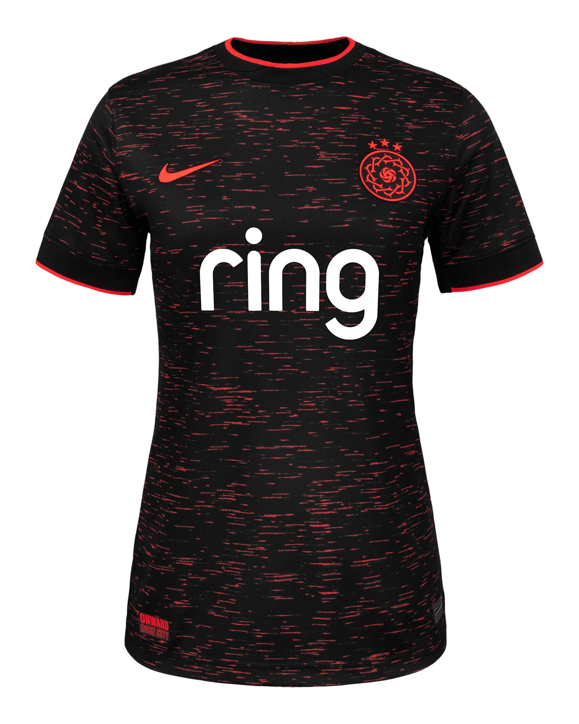Portland Thorns FC 2025 Stadium Away Women's Nike Dri-FIT NWSL Replica Jersey - Black/Bright Crimson