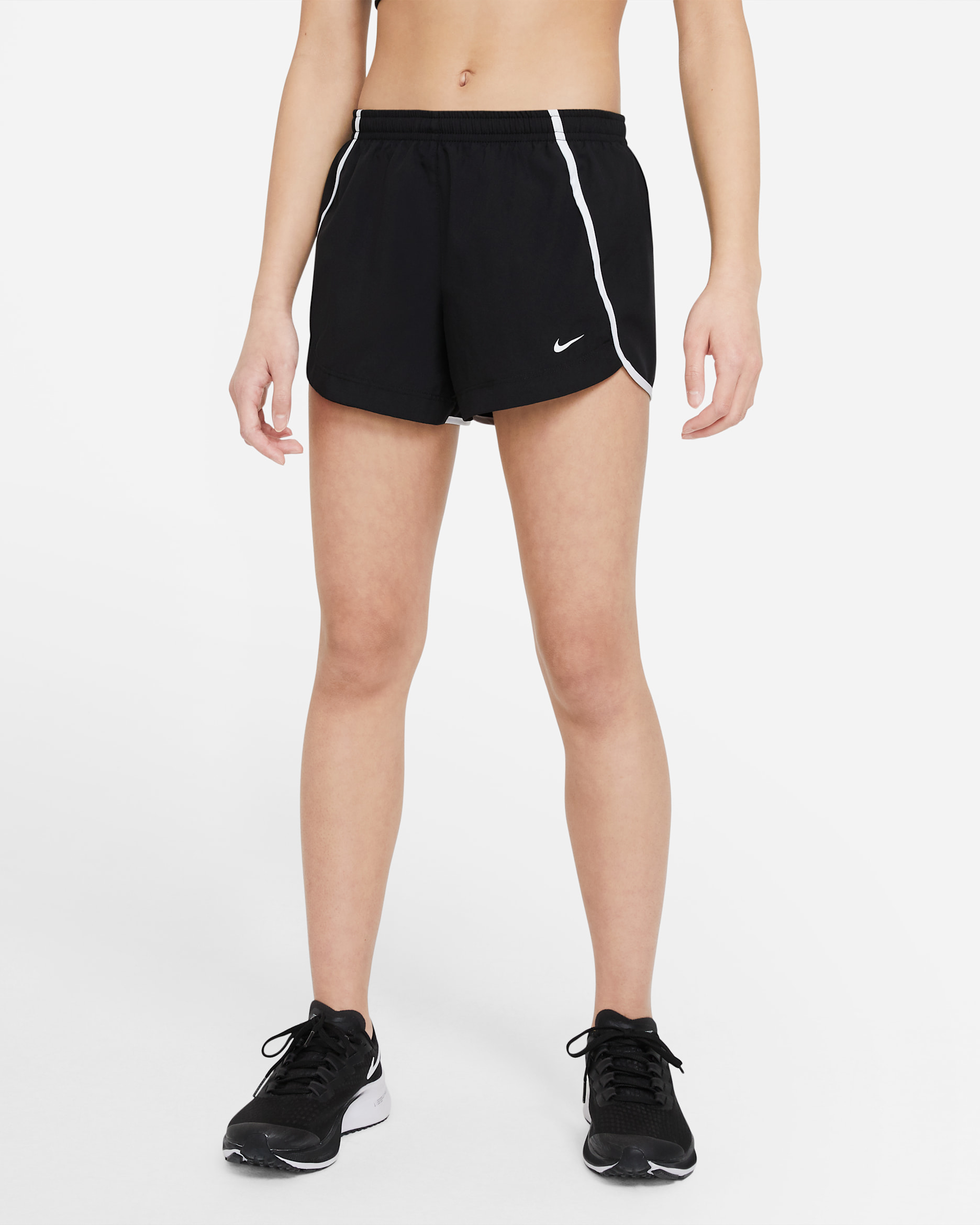 Nike Dri-FIT Sprinter Big Kids' (Girls') Running Shorts - Black/White/White