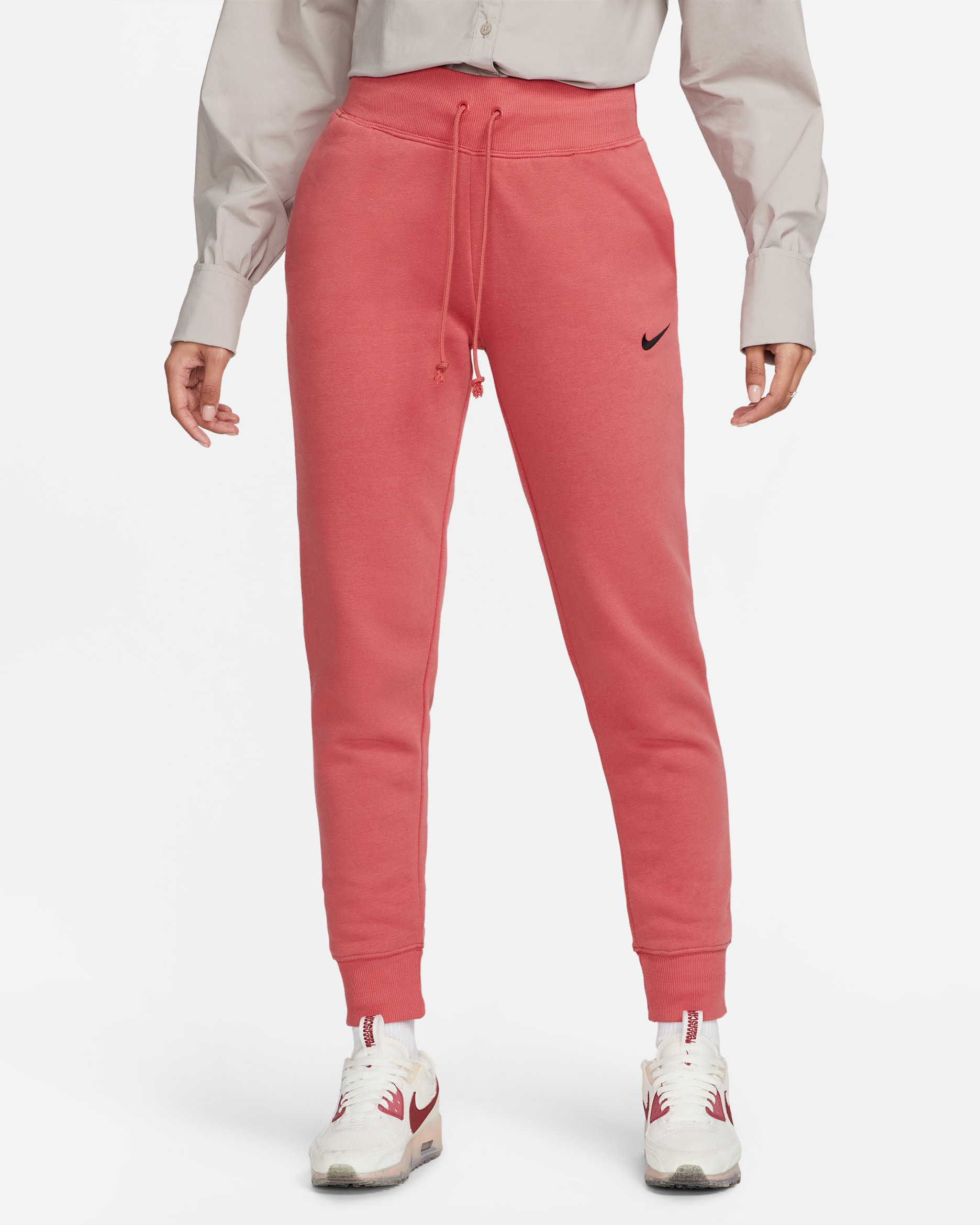 Nike Sportswear Phoenix Fleece Women's High-Waisted Fleece Joggers - Adobe/Black