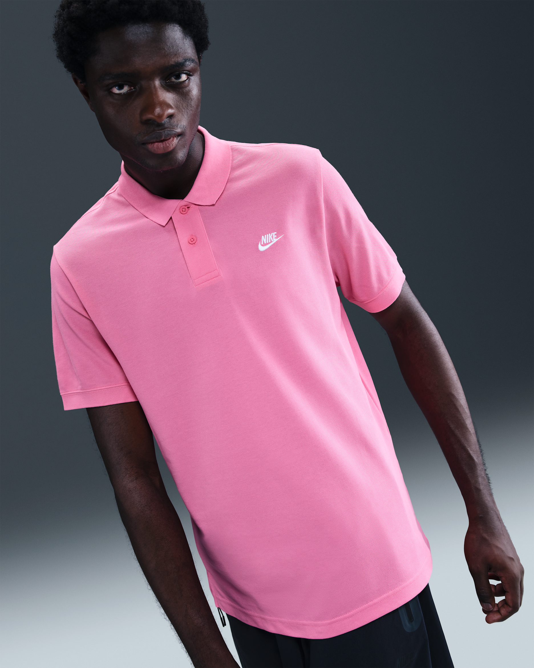 Nike Club Kurzarm-Poloshirt für Herren - Pinksicle/Weiß