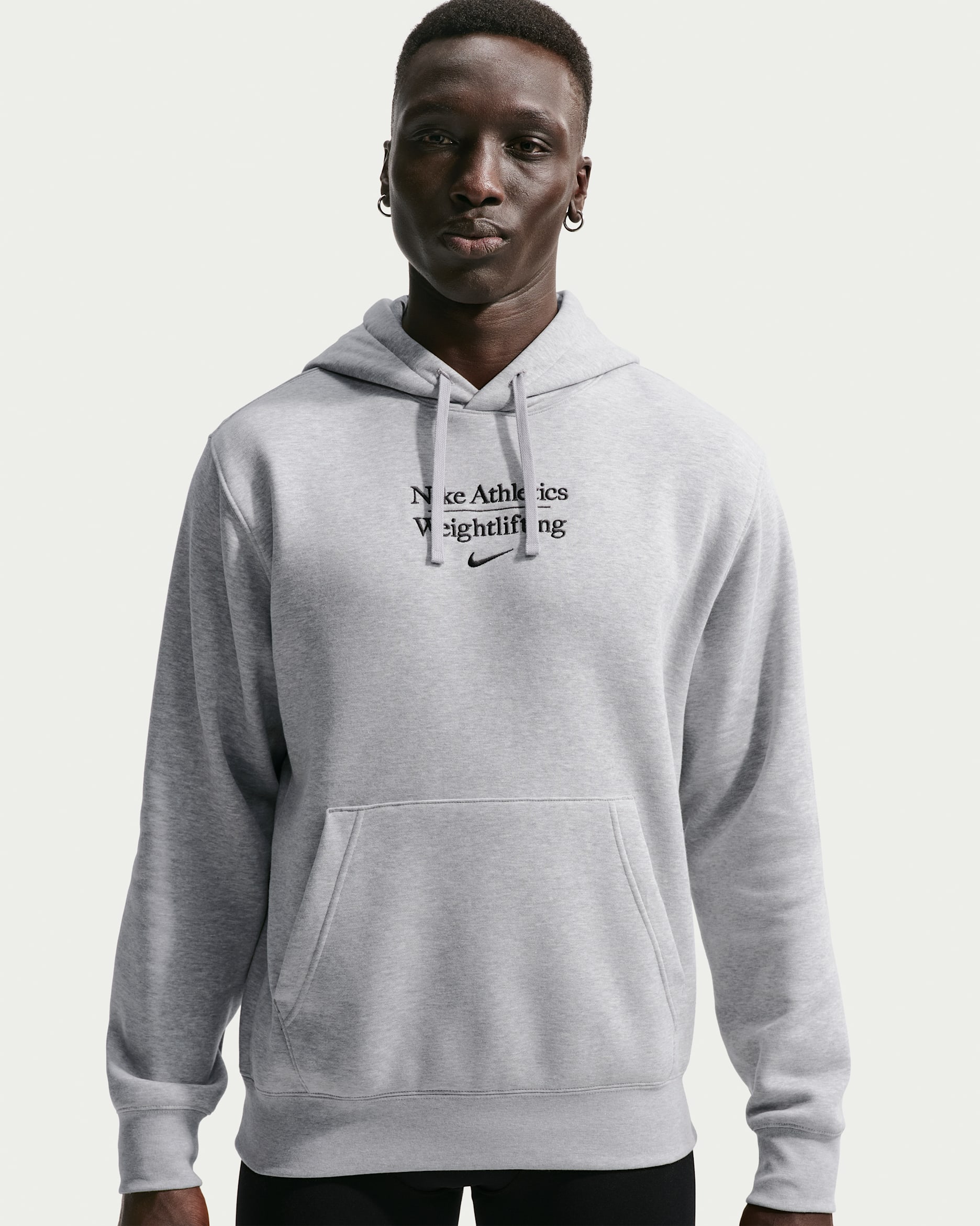 Sudadera con gorro sin cierre de halterofilia para hombre Nike - Gris oscuro jaspeado