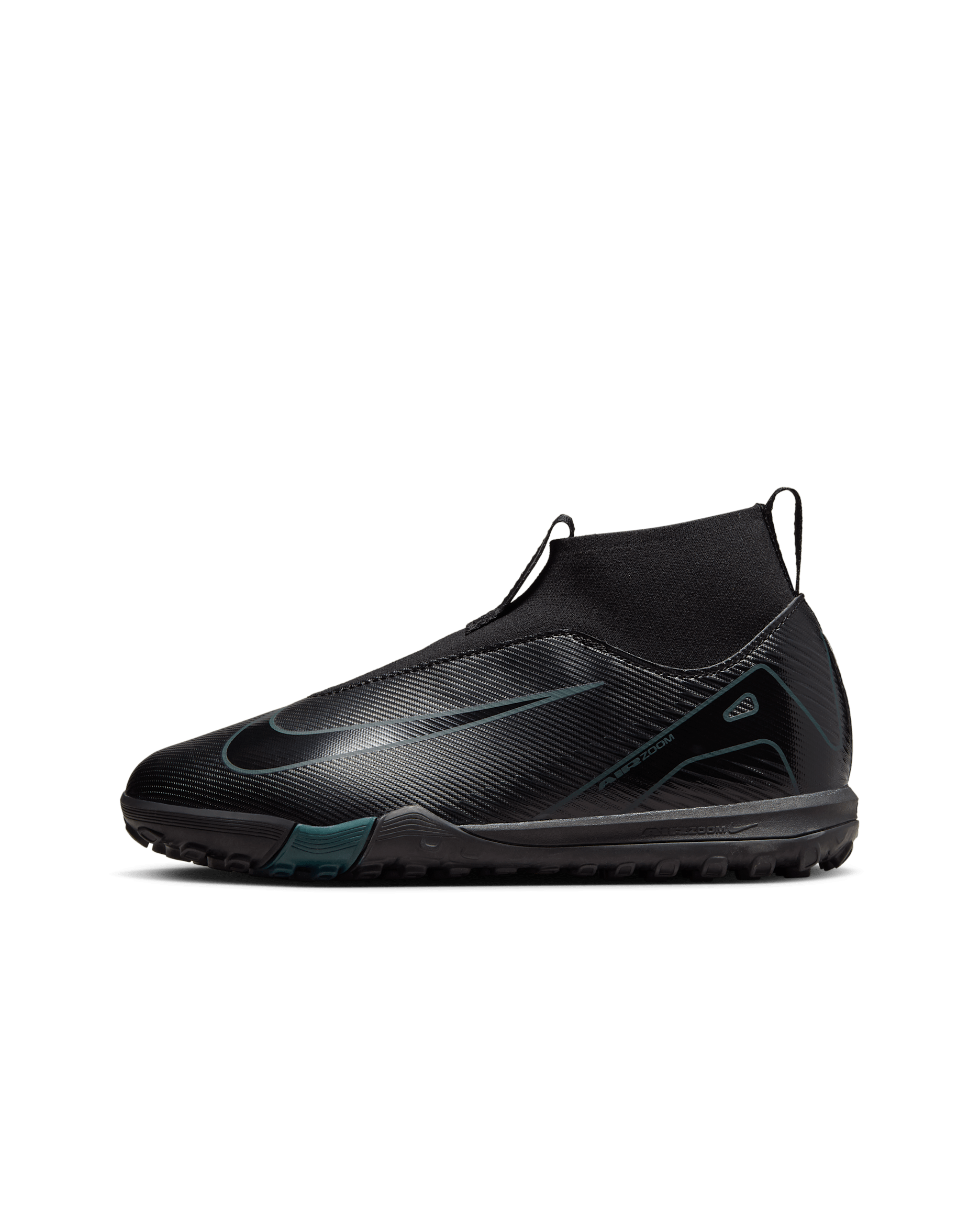 Nike Jr. Mercurial Superfly 10 Academy Younger/Older Kids' Turf High-Top Football Shoes - Black/Deep Jungle/Black