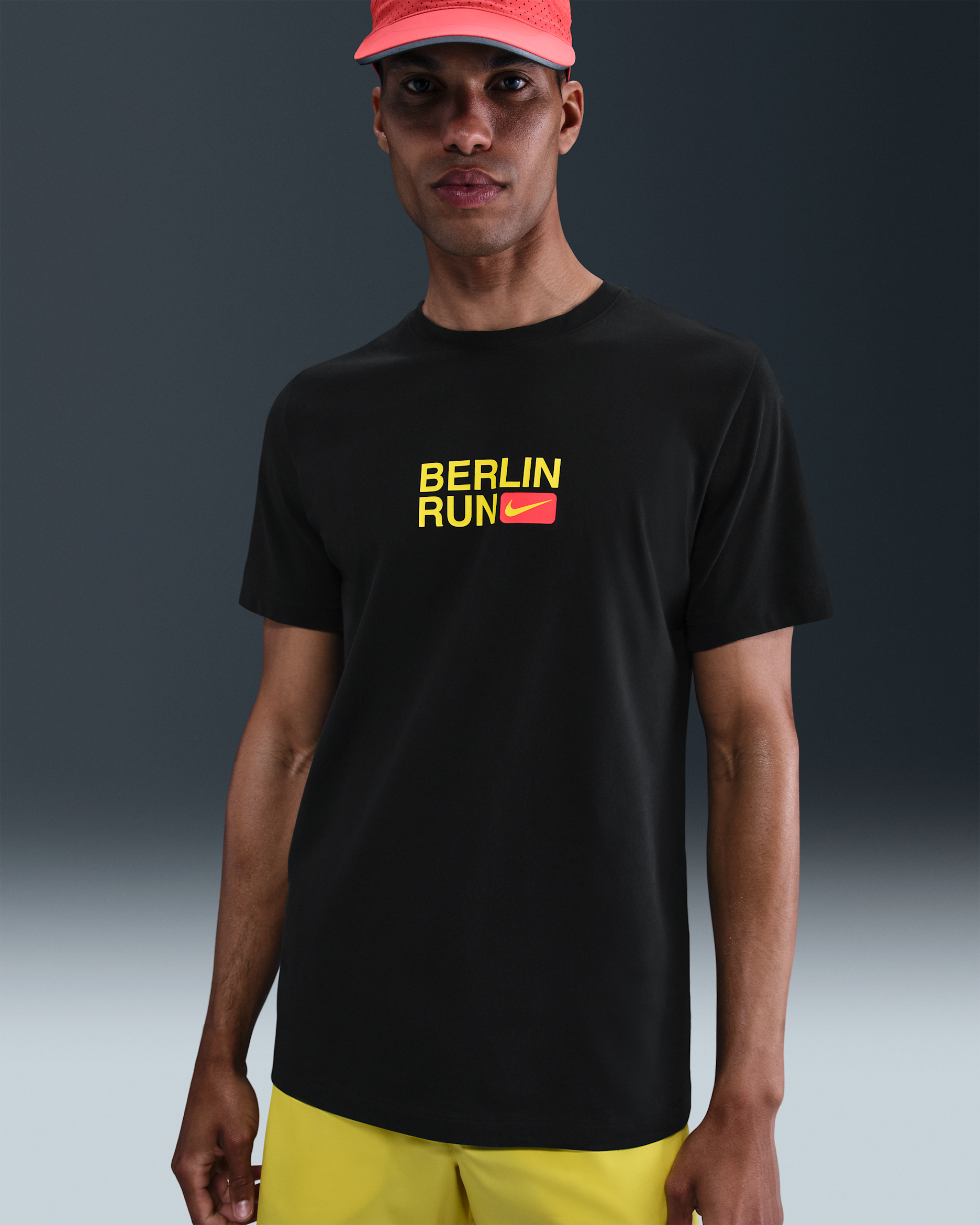 Nike Men's Dri-FIT Short-Sleeve Running T-Shirt - Black/Lightning