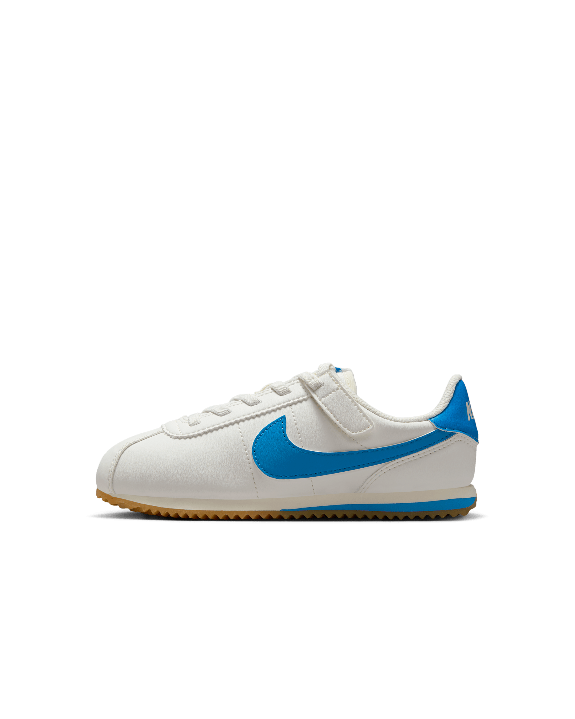 Tenis para niños de preescolar Nike Cortez EasyOn - Vela/Amarillo goma/Azul foto claro