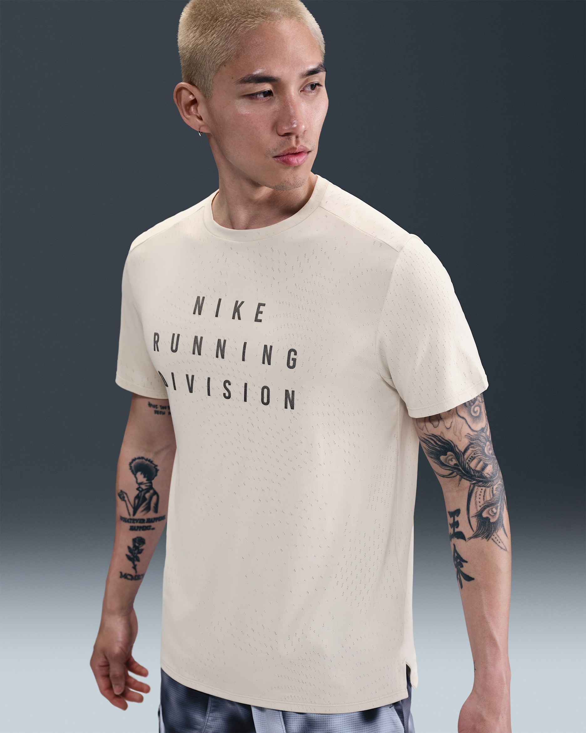 ナイキ ランニング ディビジョン メンズ Dri-FIT ショートスリーブ ランニング トップ - ライトボーン/ライトボーン/ブラック