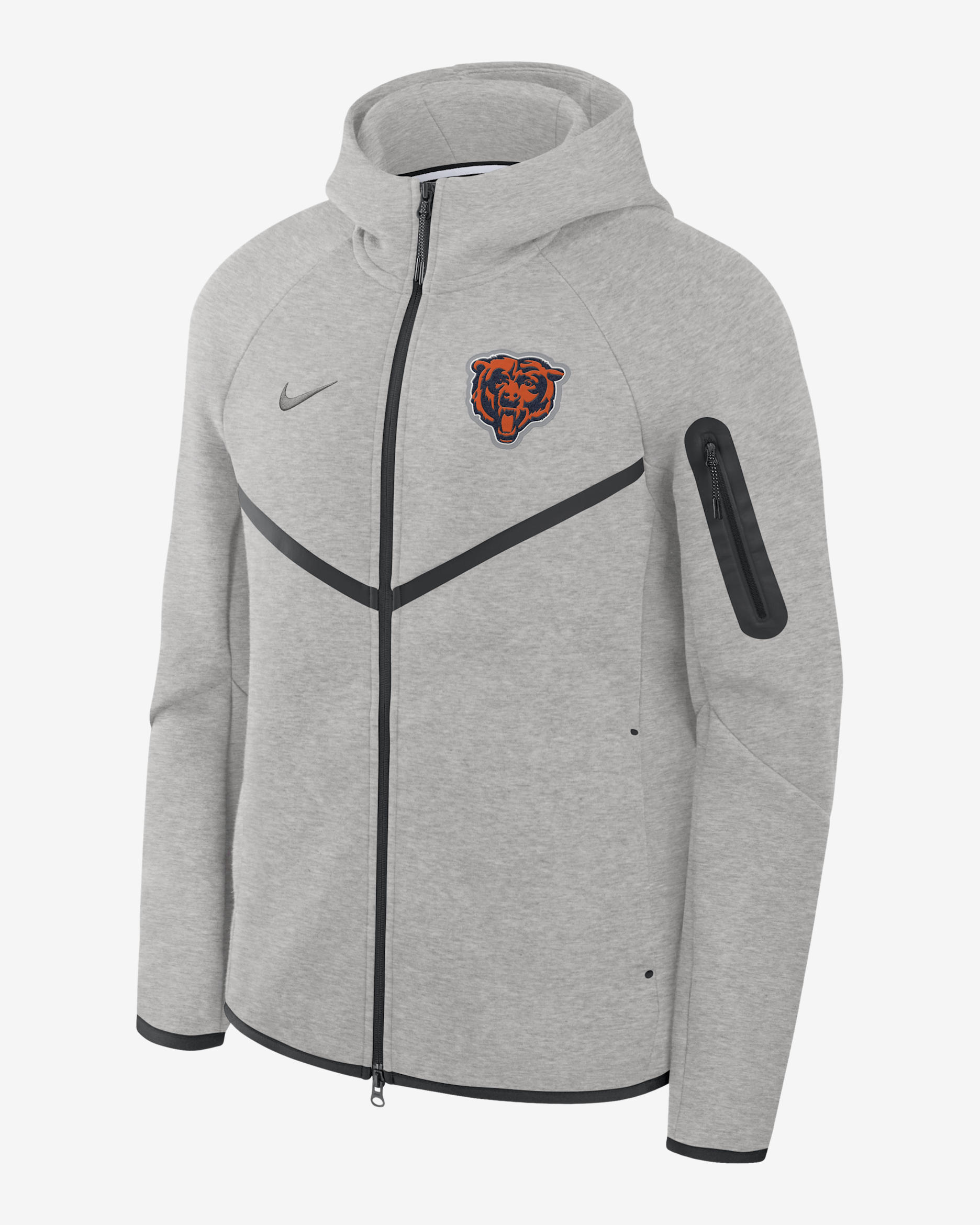 Chicago Bears Tech Fleece Windrunner Men's Nike NFL Full-Zip Hooded Jacket - Dark Grey Heather