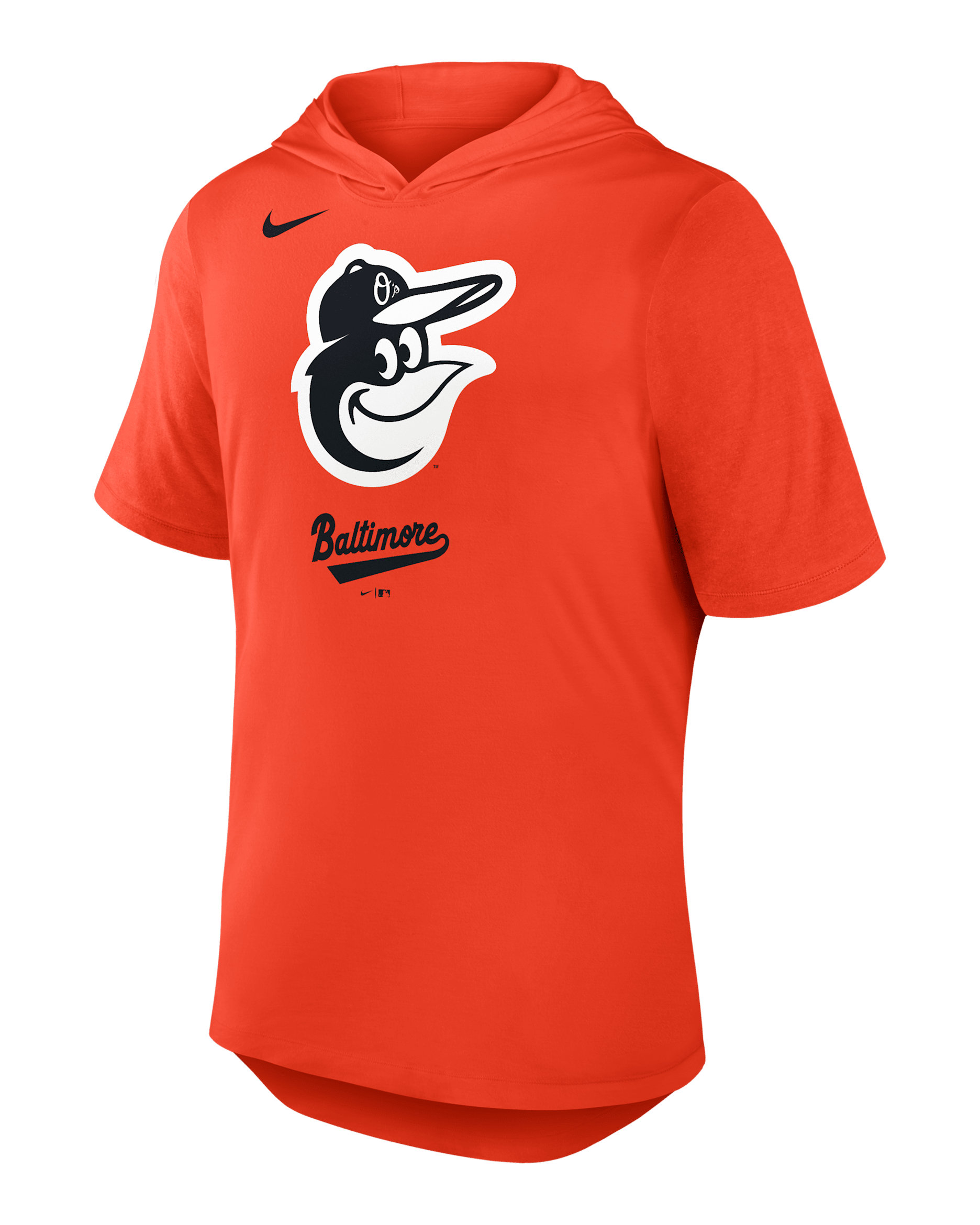 Baltimore Orioles Logo Men's Nike Dri-FIT MLB Hooded T-Shirt - Orange