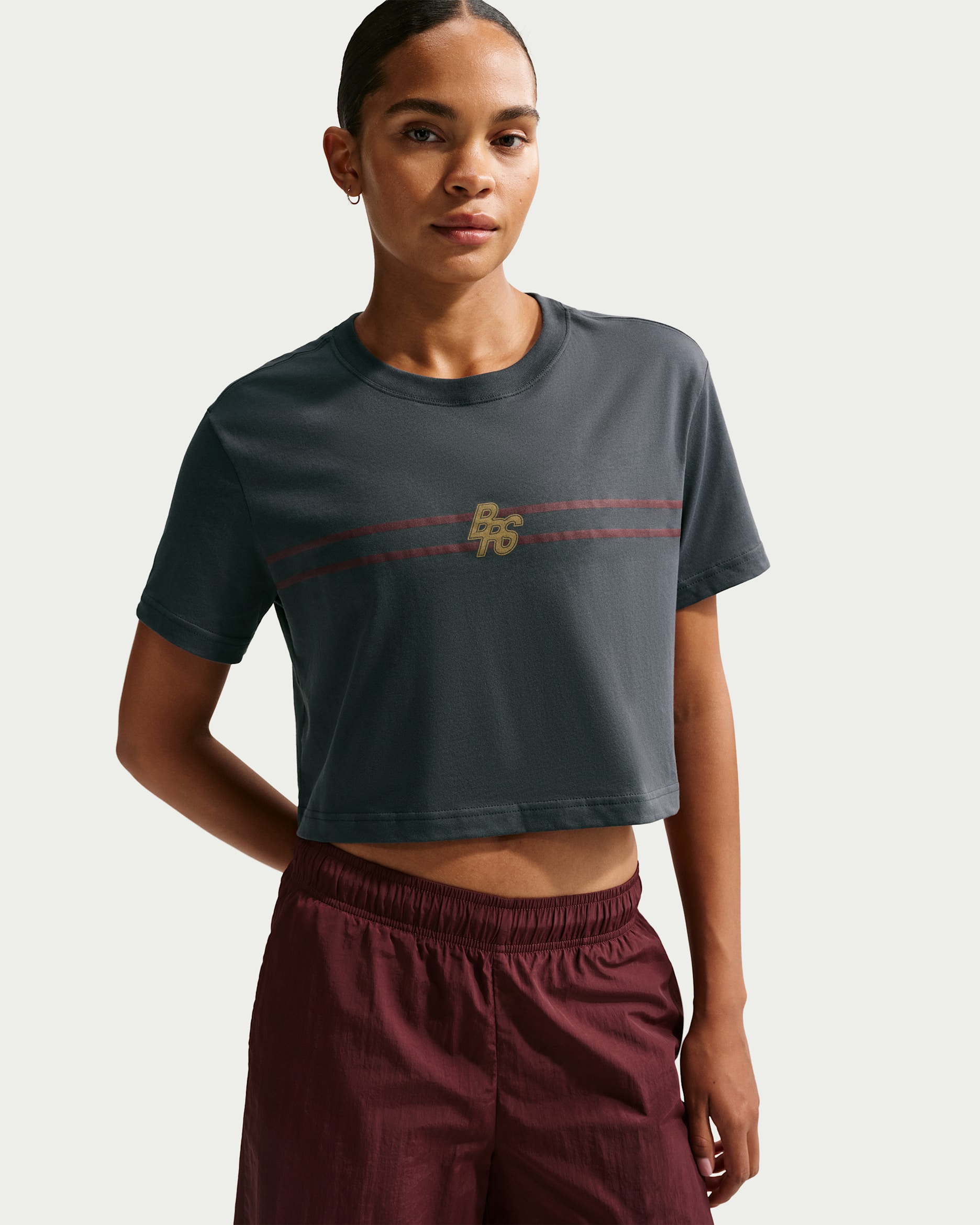 Nike Sportswear Club Women's Loose Cropped T-Shirt - Anthracite